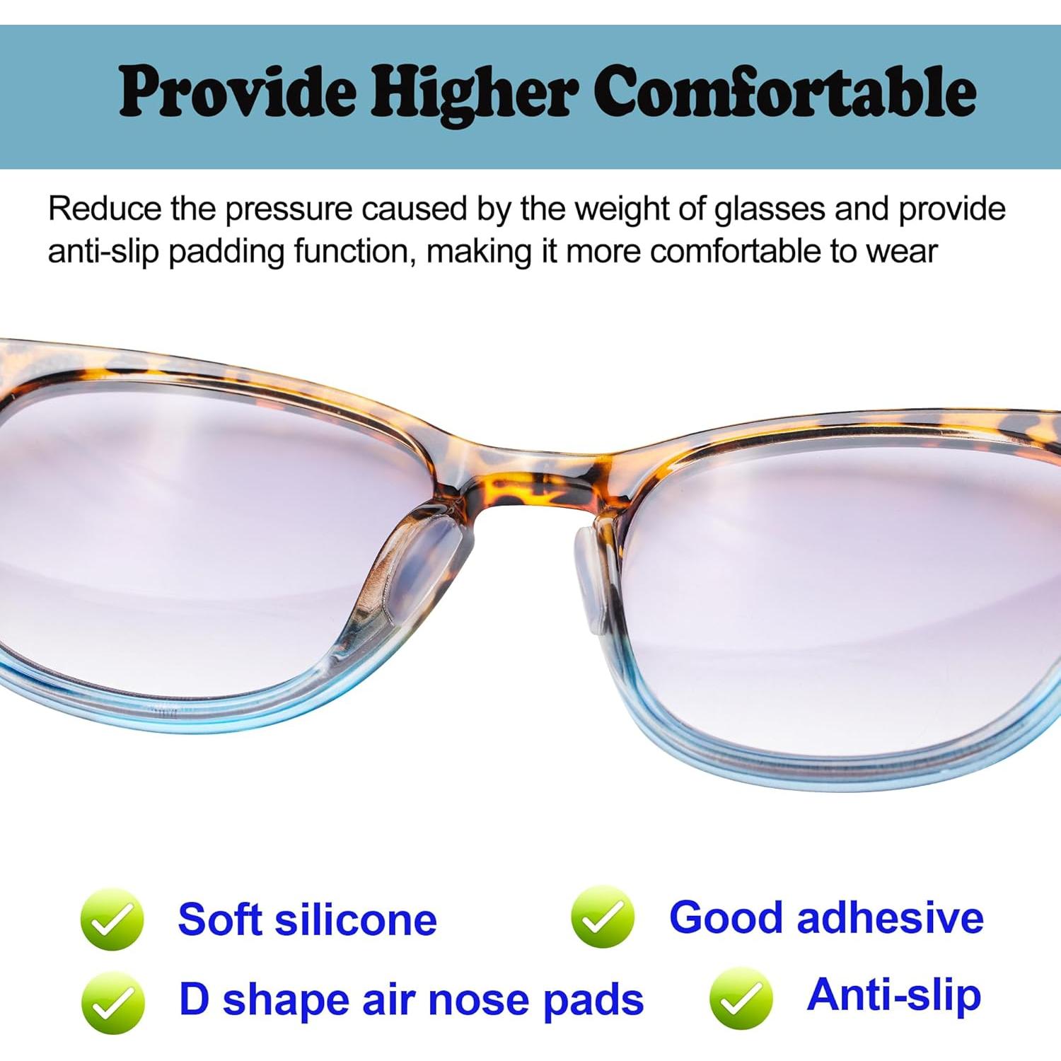 Almohadillas para nariz de gafas Omnful 10 pares negras 2mm