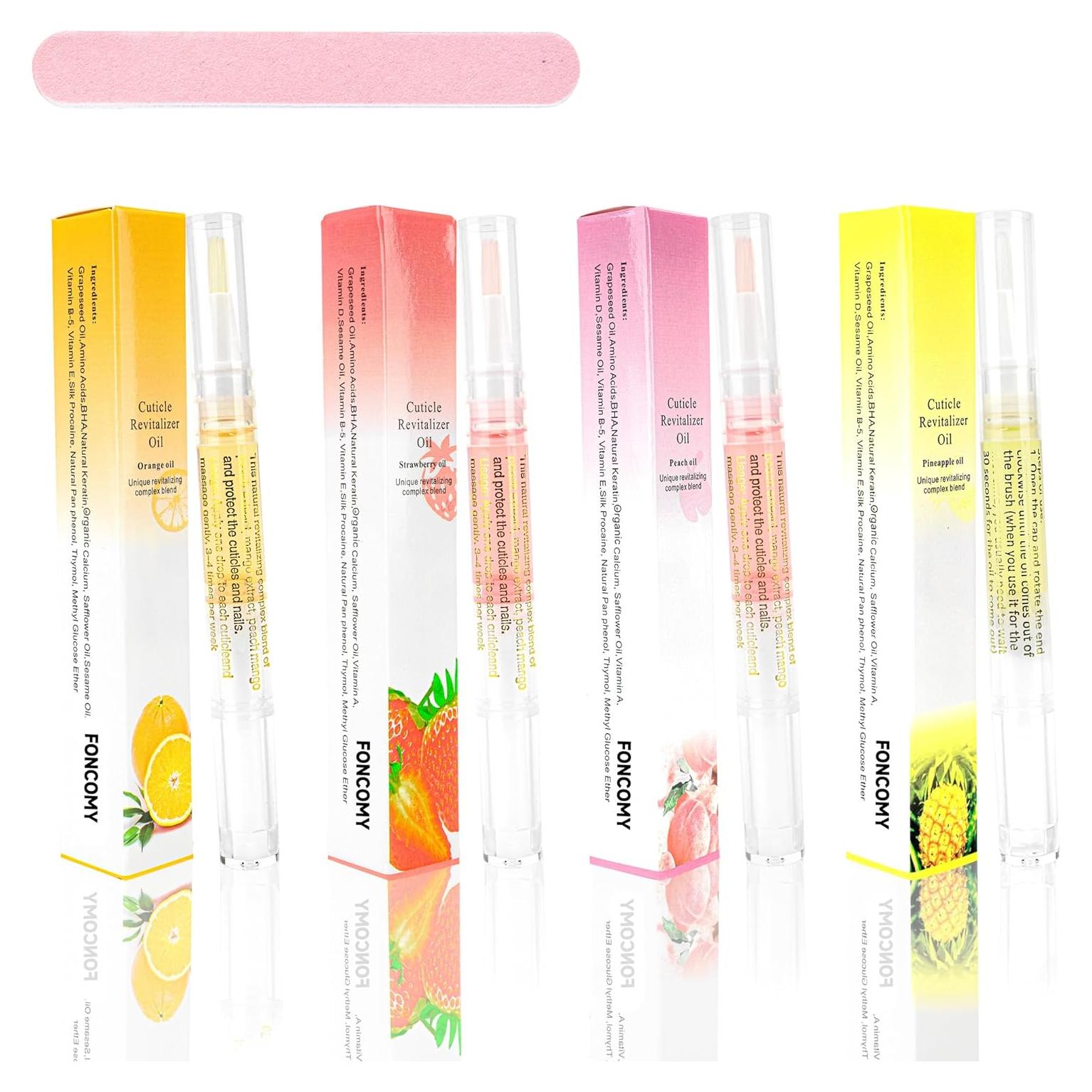 Bolígrafos de Aceite para Cutículas Foncomy - 4 PCS Aromas