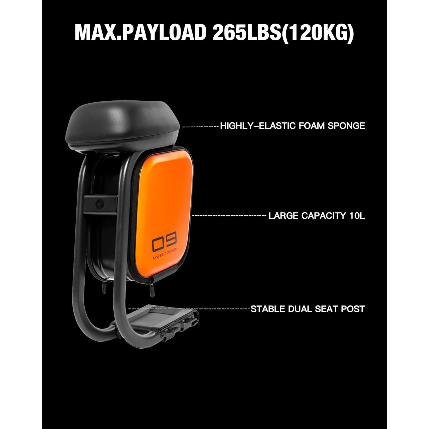 Asiento de Scooter STIO para Ninebot MAX G2 G65 con Bolsa 10L