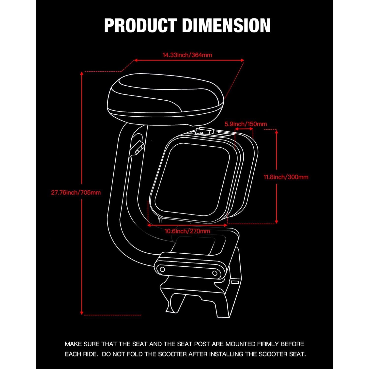 Asiento de Scooter STIO para Ninebot MAX G2 G65 con Bolsa 10L