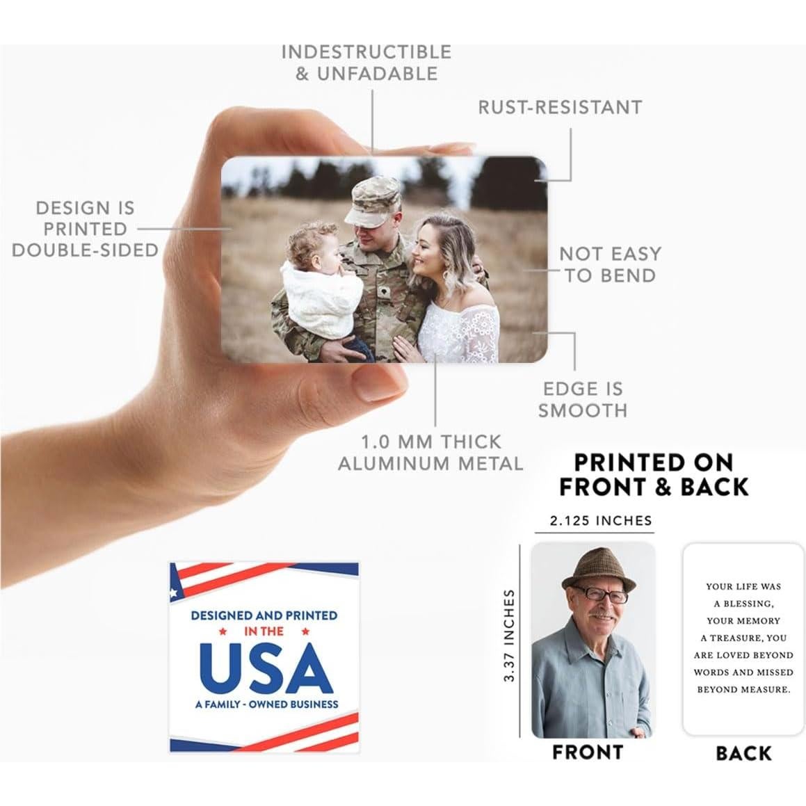 Inserto de Tarjeta de Metal Personalizado Andaz Press 8.57x5.40cm