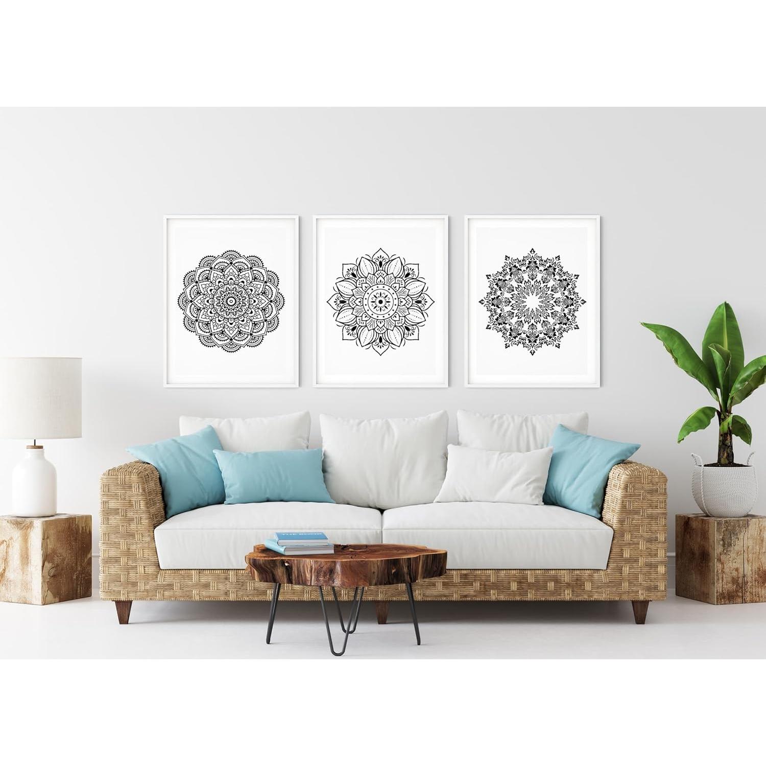 Plantillas de Mandala YKW 4 Pack Reutilizables 36.8x19.6 cm