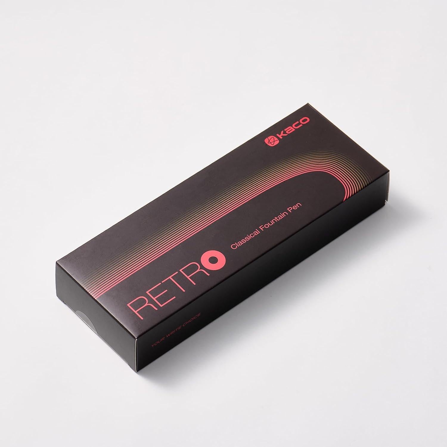 Pluma Fuente Kaco Negra Punta Extra Fina con 8 Cartuchos