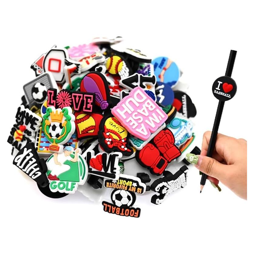 Adornos de Lápiz Deportivo XHAOYEAHX 100PCS Silicona