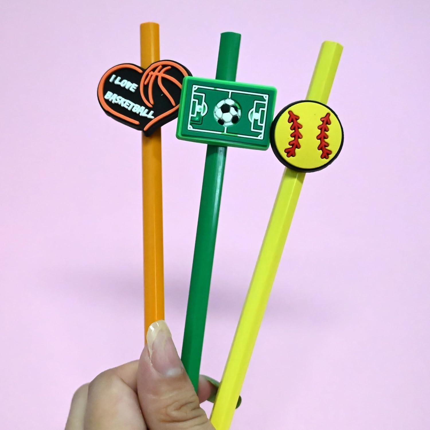 Adornos de Lápiz Deportivo XHAOYEAHX 100PCS Silicona