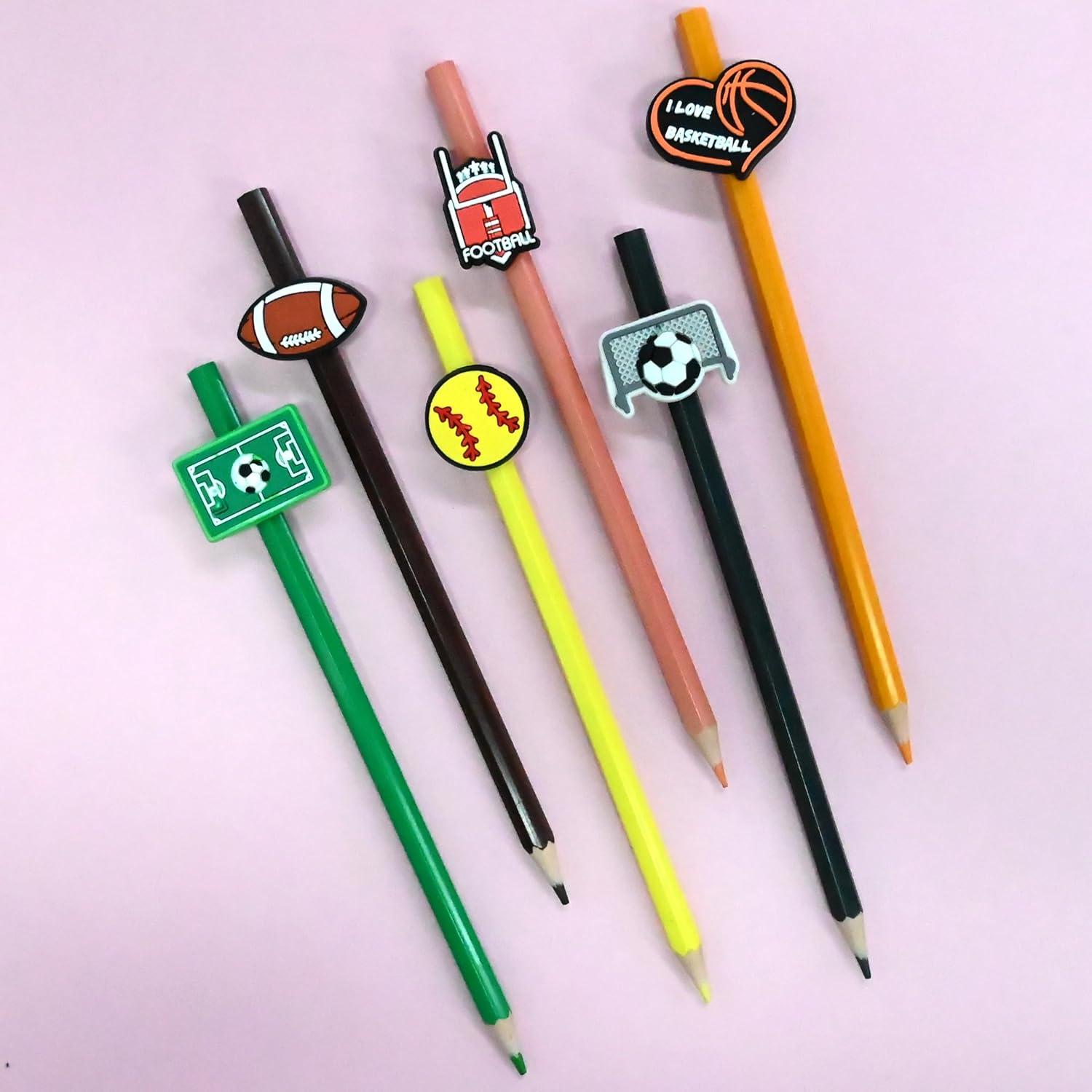 Adornos de Lápiz Deportivo XHAOYEAHX 100PCS Silicona