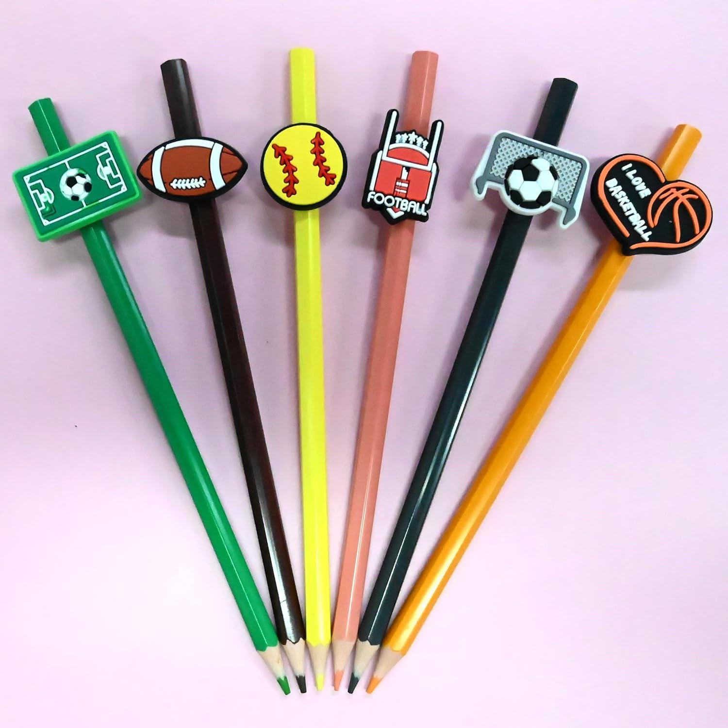 Adornos de Lápiz Deportivo XHAOYEAHX 100PCS Silicona