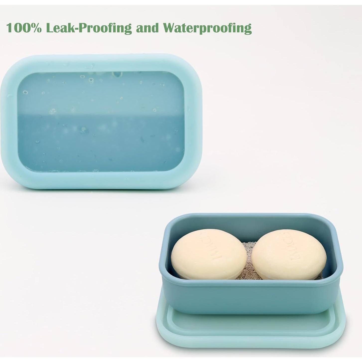 OLAMAR Estuche de Jabón Sólido Azul Grande a Prueba de Fugas