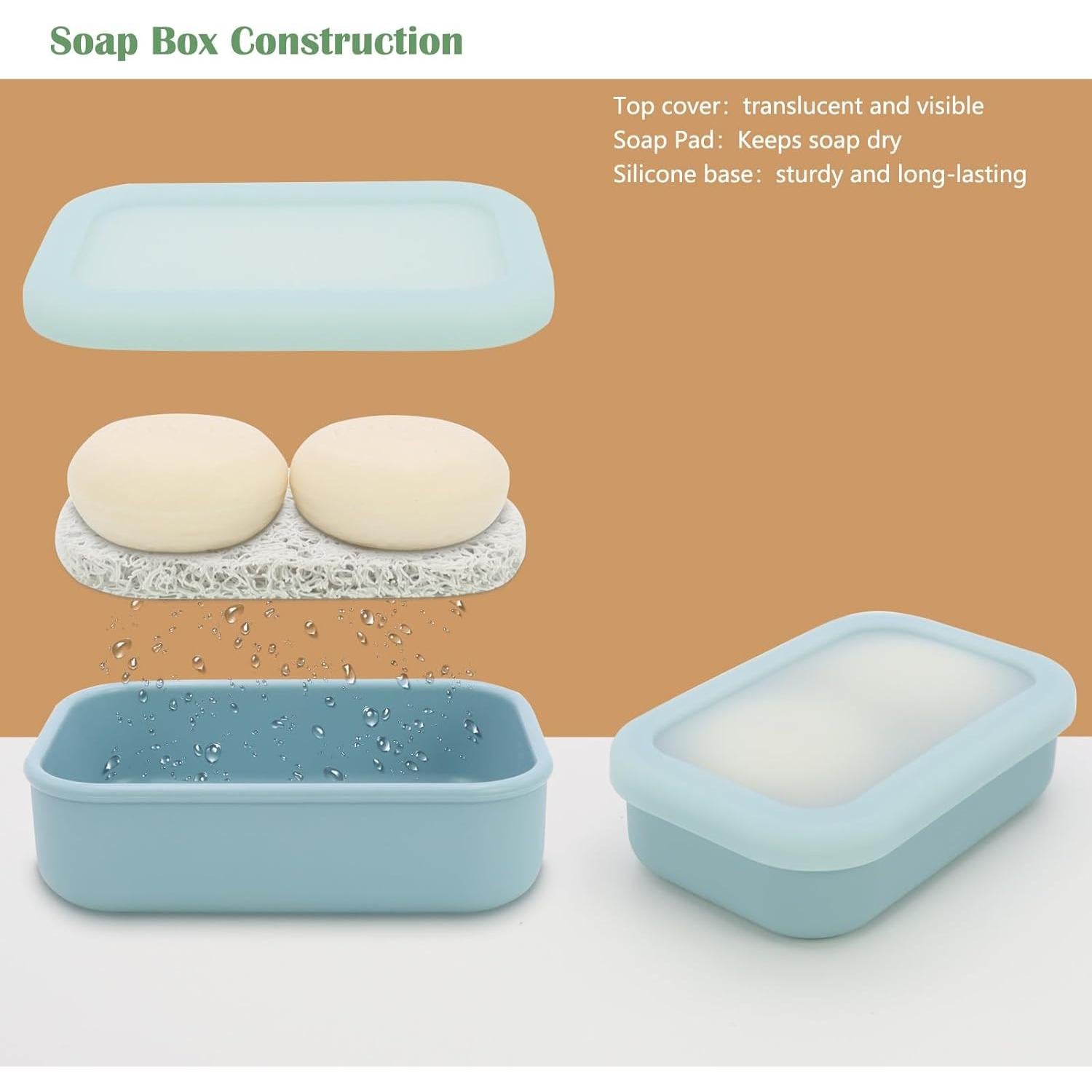 OLAMAR Estuche de Jabón Sólido Azul Grande a Prueba de Fugas