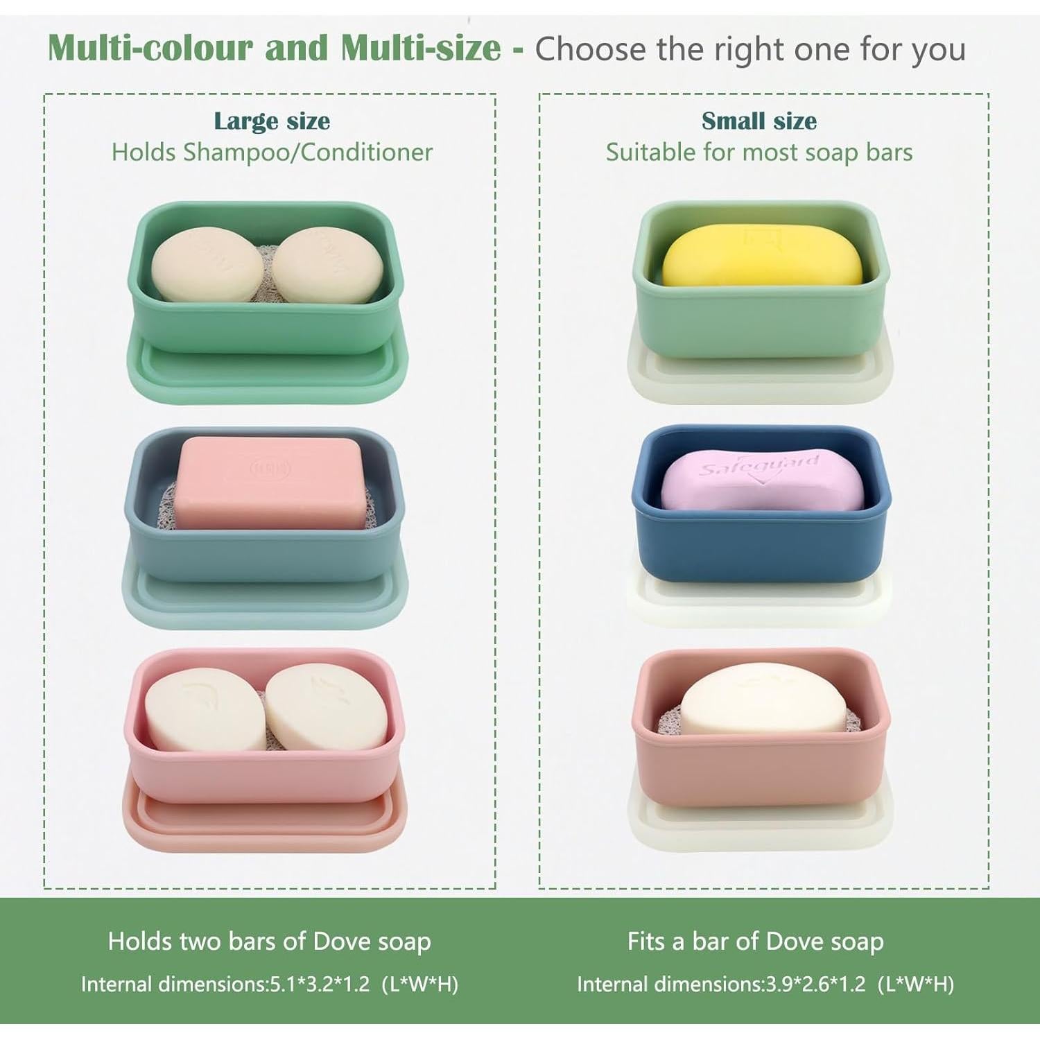 OLAMAR Estuche de Jabón Sólido Azul Grande a Prueba de Fugas