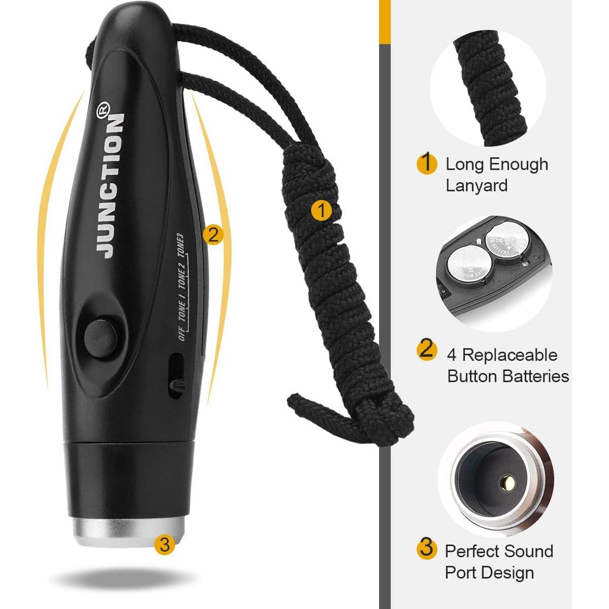 Silbato Electrónico UNIWA Ajustable 3 Sonidos 120dB Negro