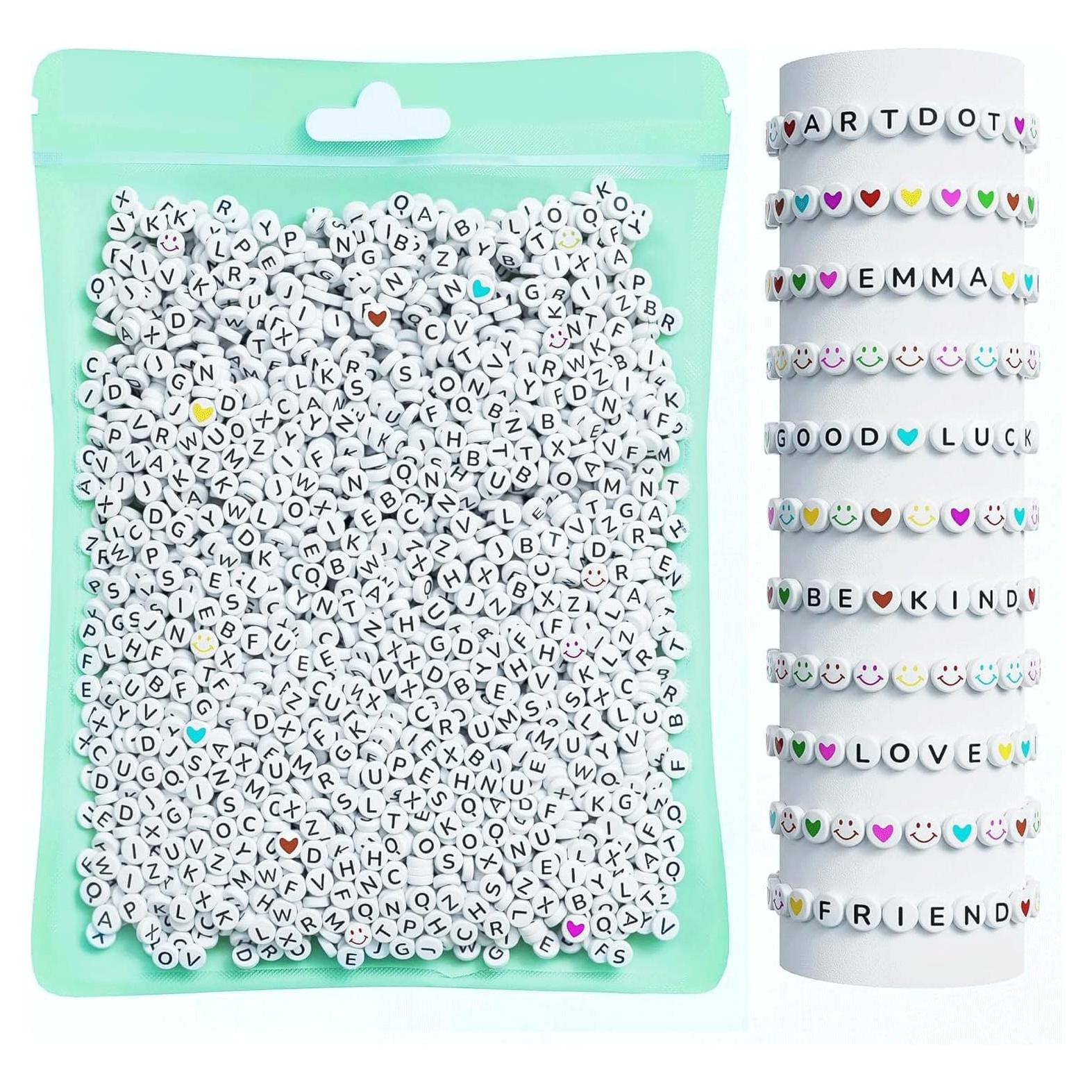 Kit de Cuentas de Letras ART DOT 800 Piezas para Pulseras