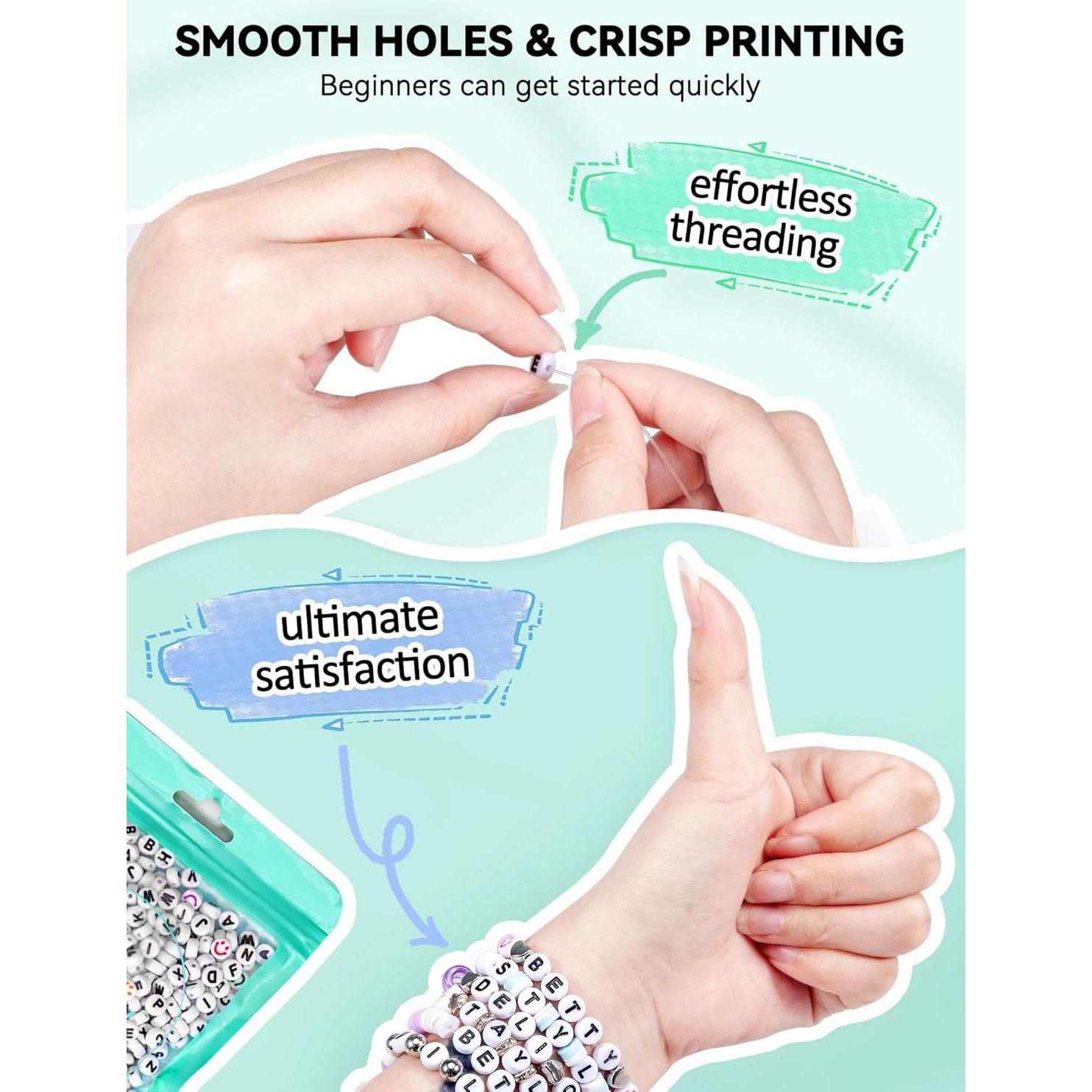 Kit de Cuentas de Letras ART DOT 800 Piezas para Pulseras