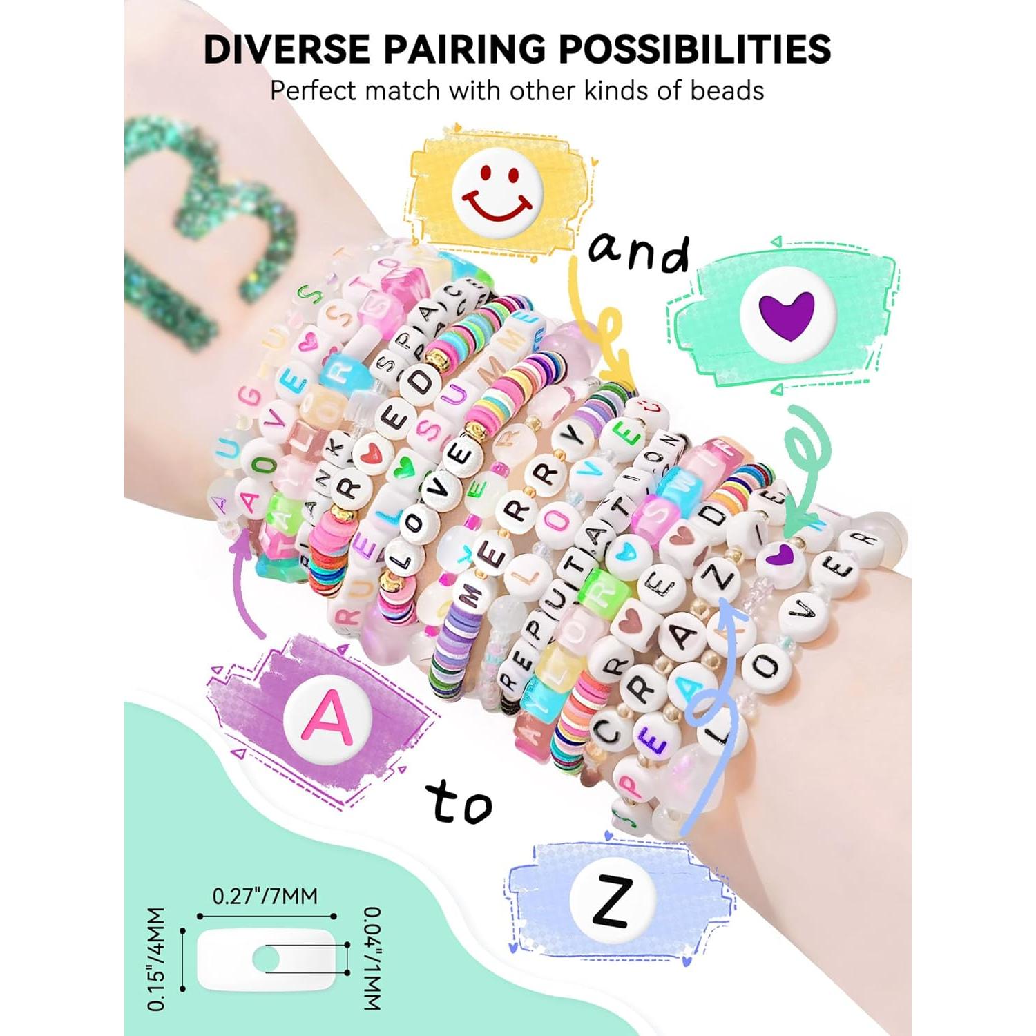 Kit de Cuentas de Letras ART DOT 800 Piezas para Pulseras