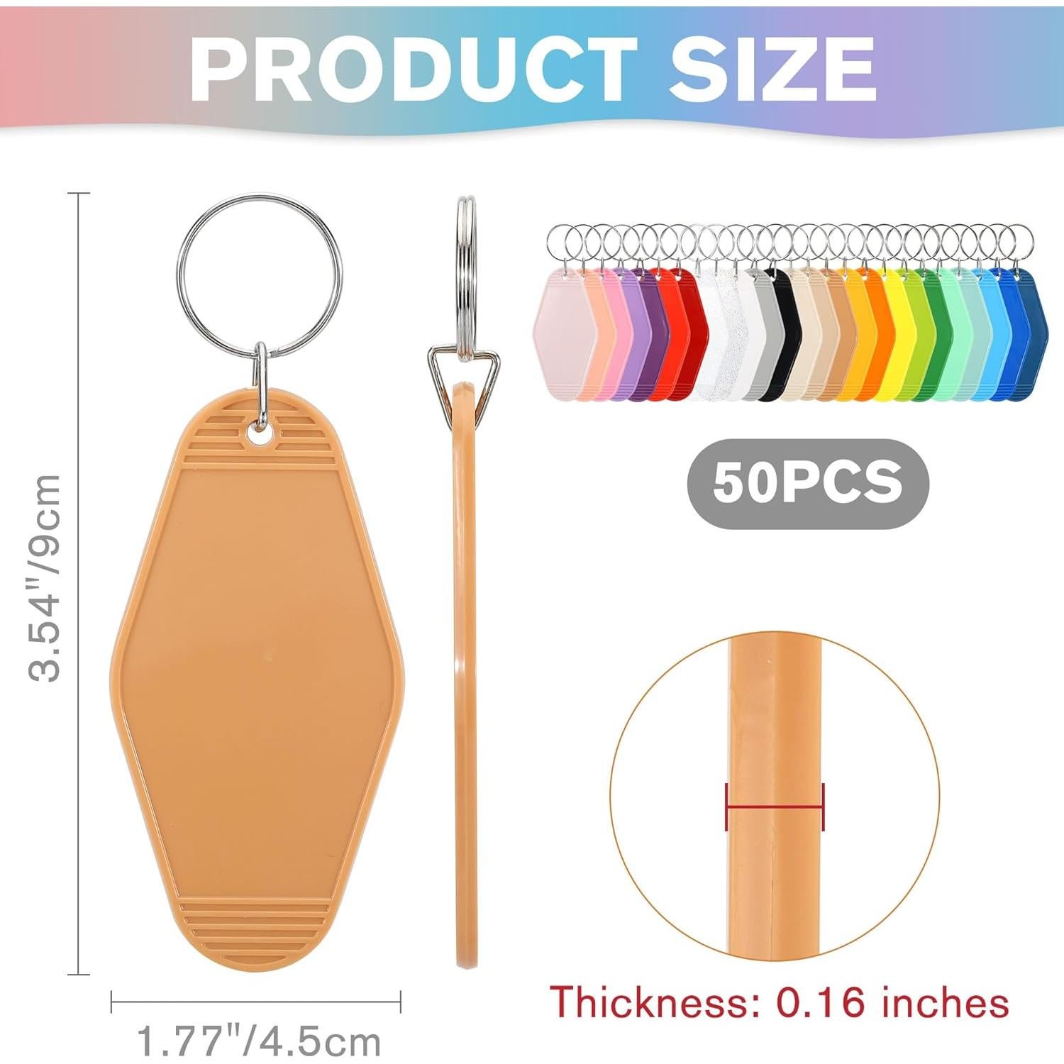 Llavero en blanco Yoption para sublimación 50 piezas 90x45mm