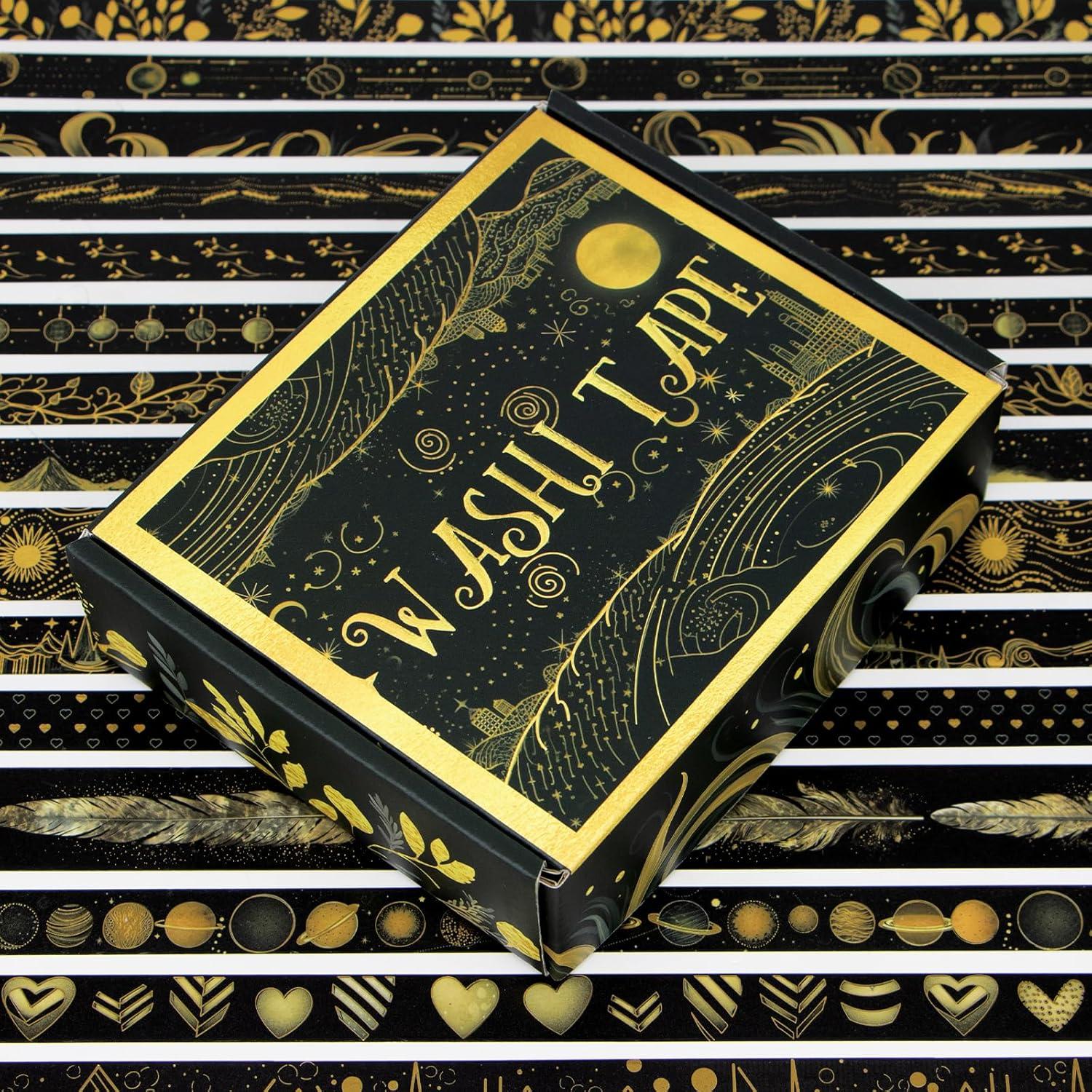 Conjunto de Cinta Washi Negra NANYNNU 27 Rollos Decorativa