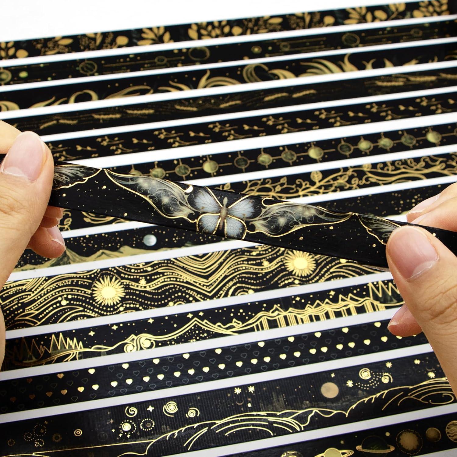 Conjunto de Cinta Washi Negra NANYNNU 27 Rollos Decorativa