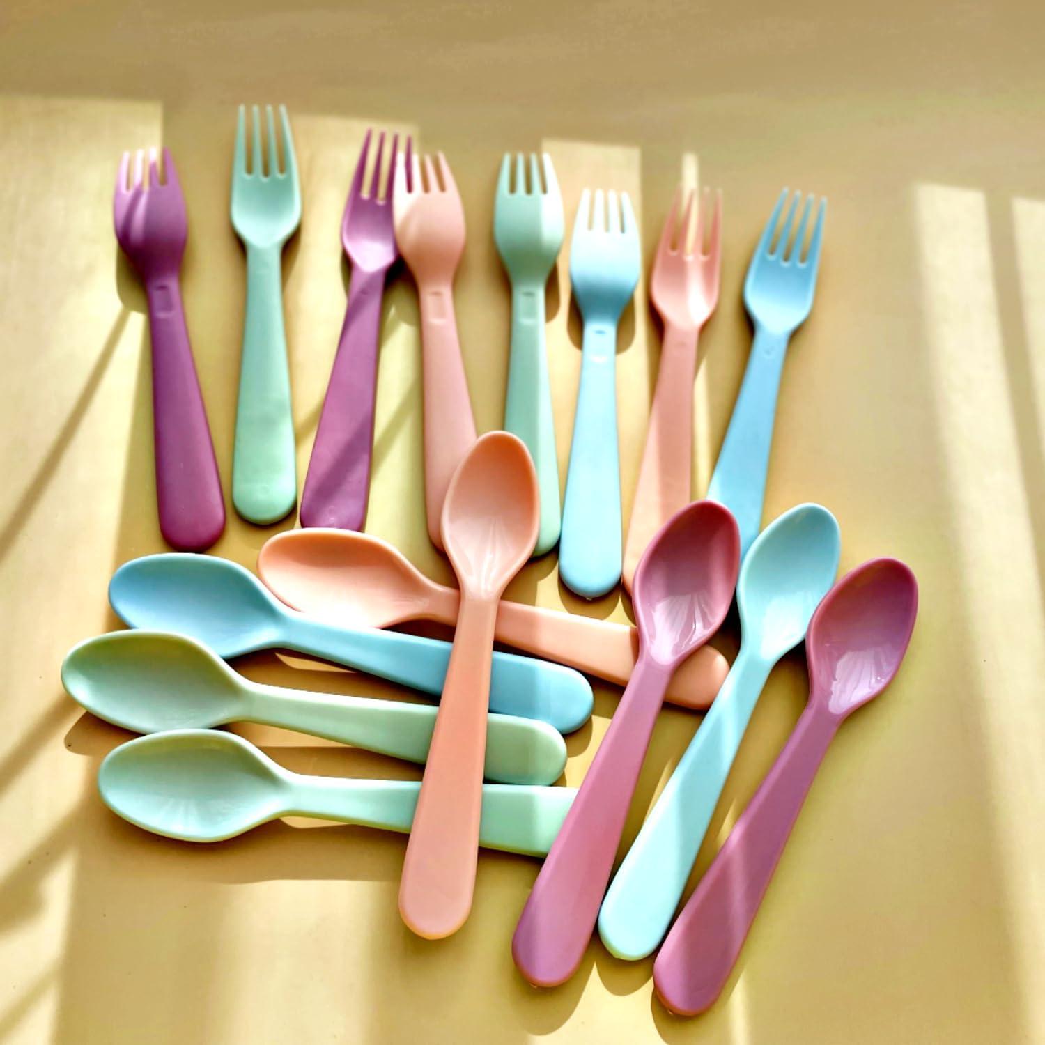 Juego de Utensilios de Plástico Reutilizables ChaLeeMoo 12 Piezas