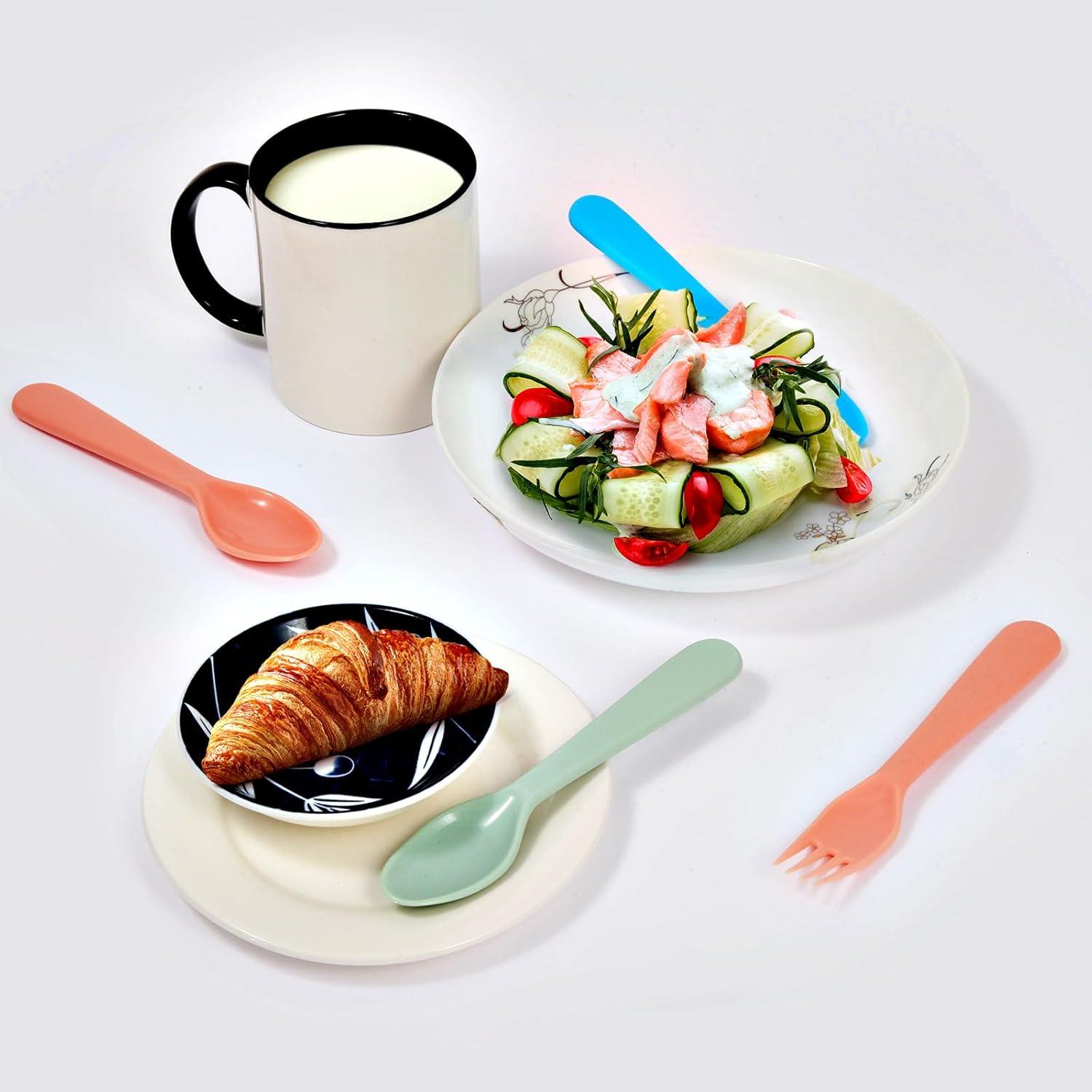 Juego de Utensilios de Plástico Reutilizables ChaLeeMoo 12 Piezas