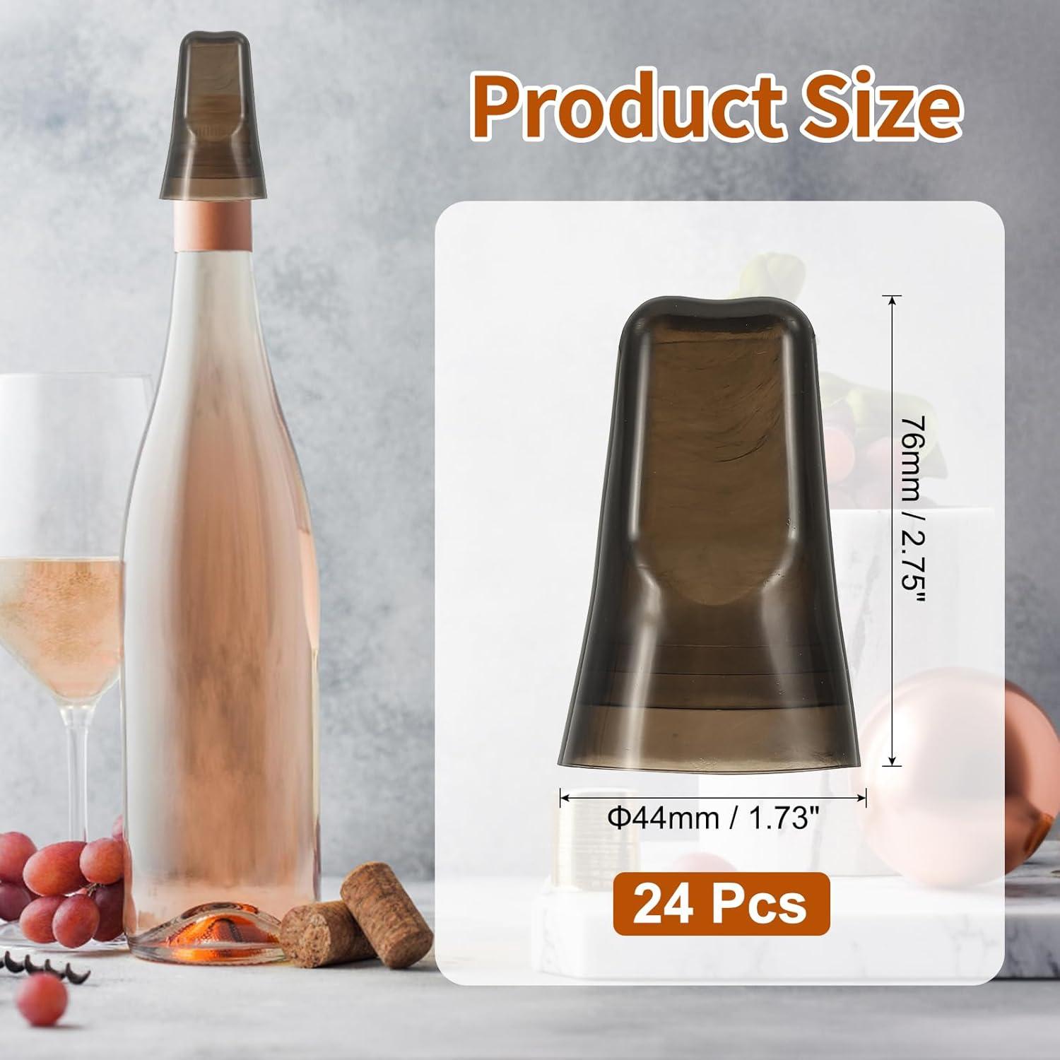 24 Tapas de Vertido Universales uxcell - Cubiertas para Botellas de Licor, Negro