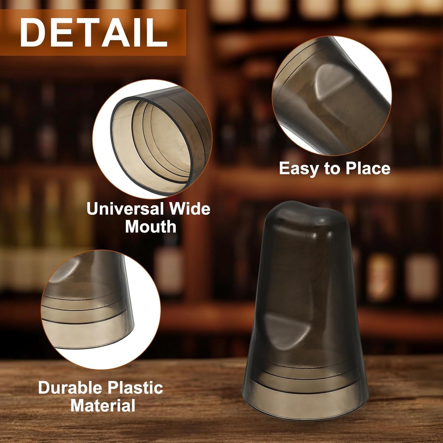 24 Tapas de Vertido Universales uxcell - Cubiertas para Botellas de Licor, Negro