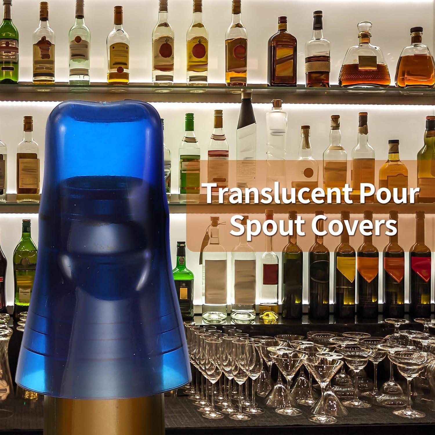 24 Tapas de Vertido Universales uxcell - Cubiertas para Botellas de Licor, Negro