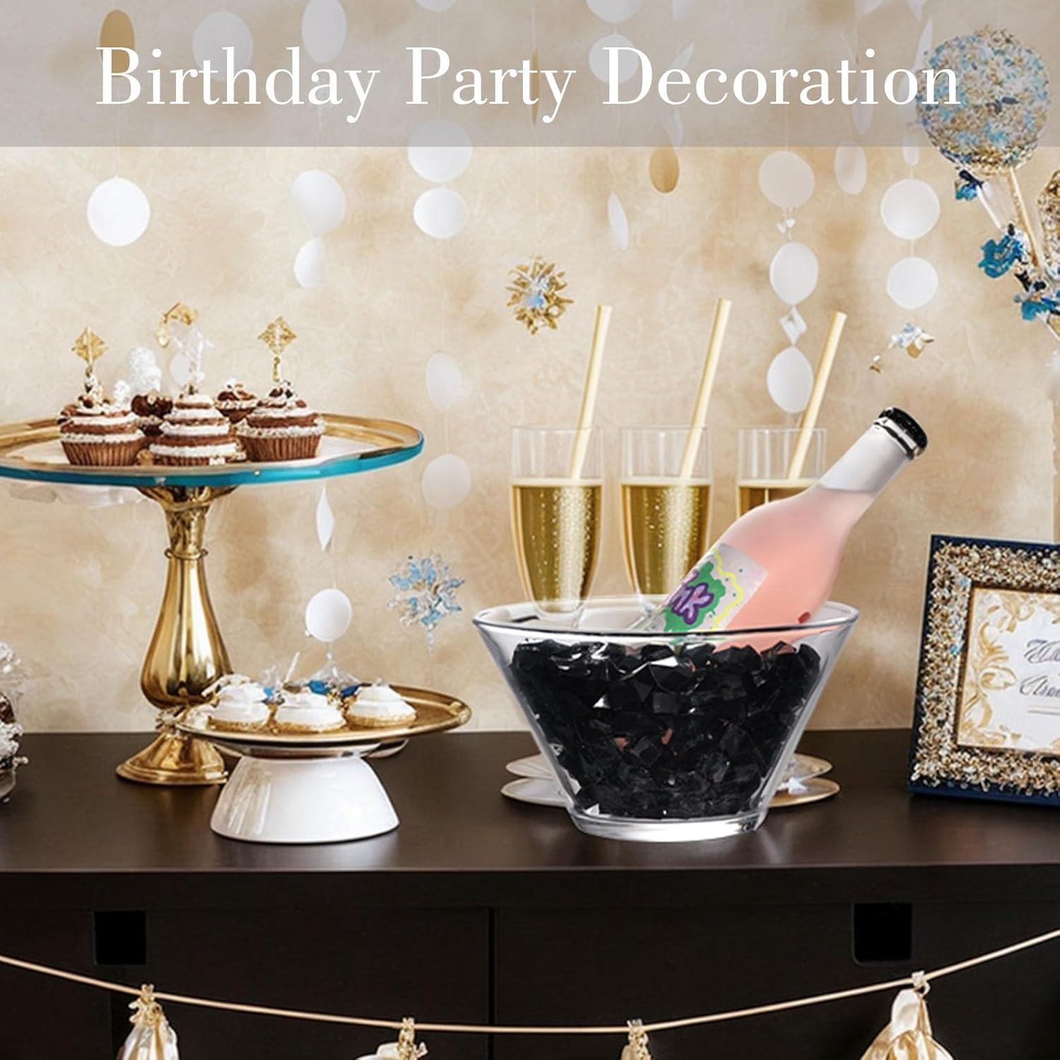 DomeStar 150 Piezas Hielo Falso Negro para Decoración