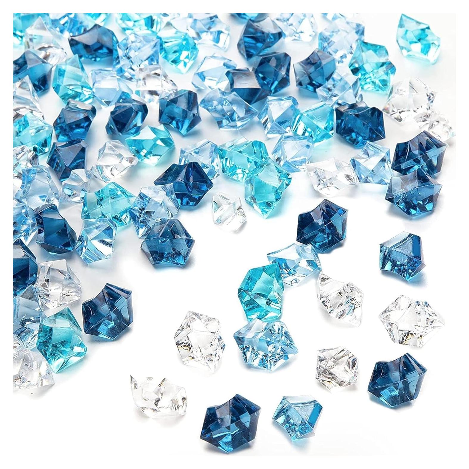 DomeStar 500PCS Rocas de Hielo Acrílico Azul Decorativas