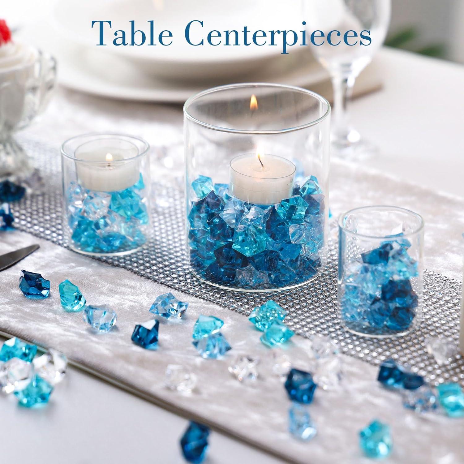 DomeStar 500PCS Rocas de Hielo Acrílico Azul Decorativas