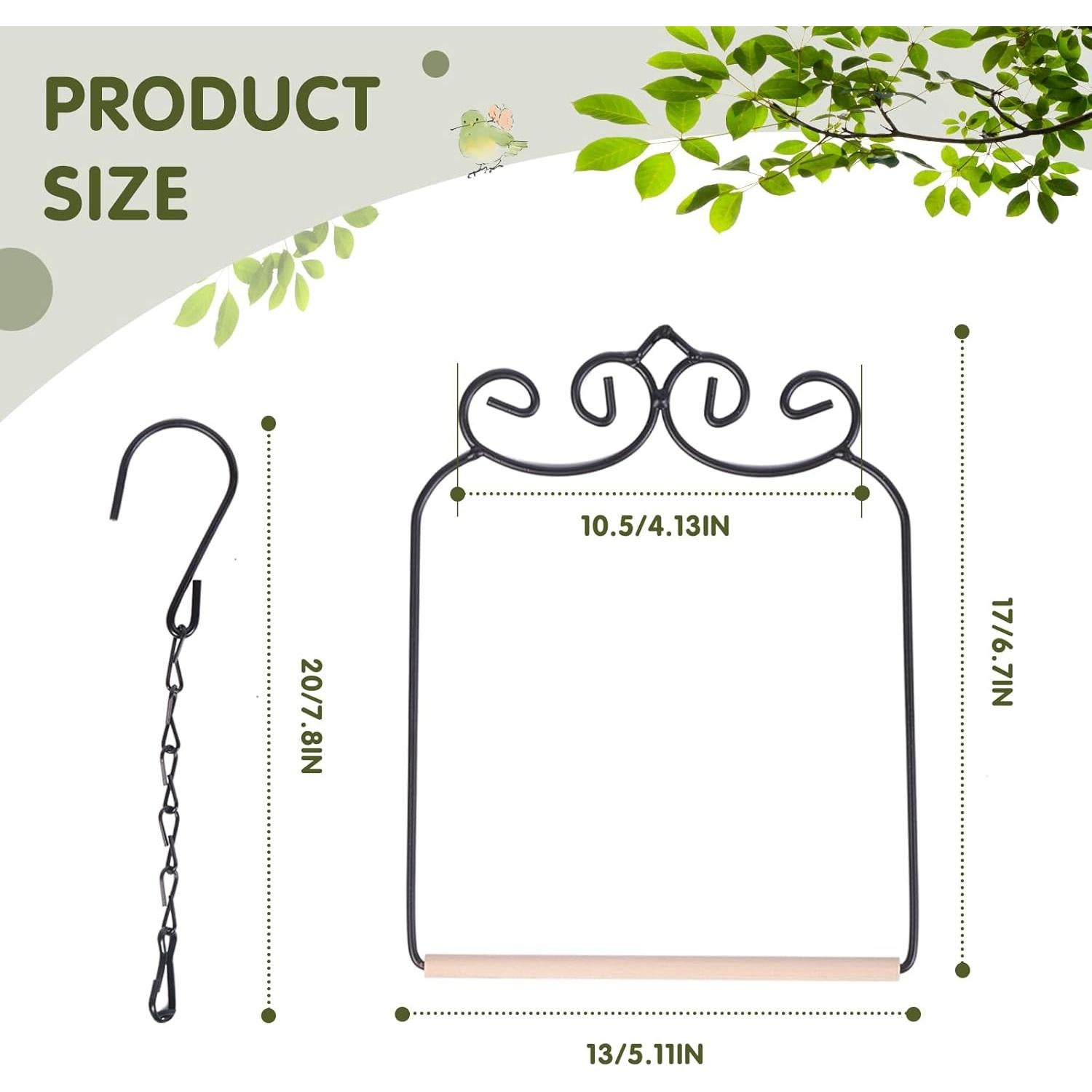 2PK Columpios y Perchas para Colibrí XYADX - Metal y Madera