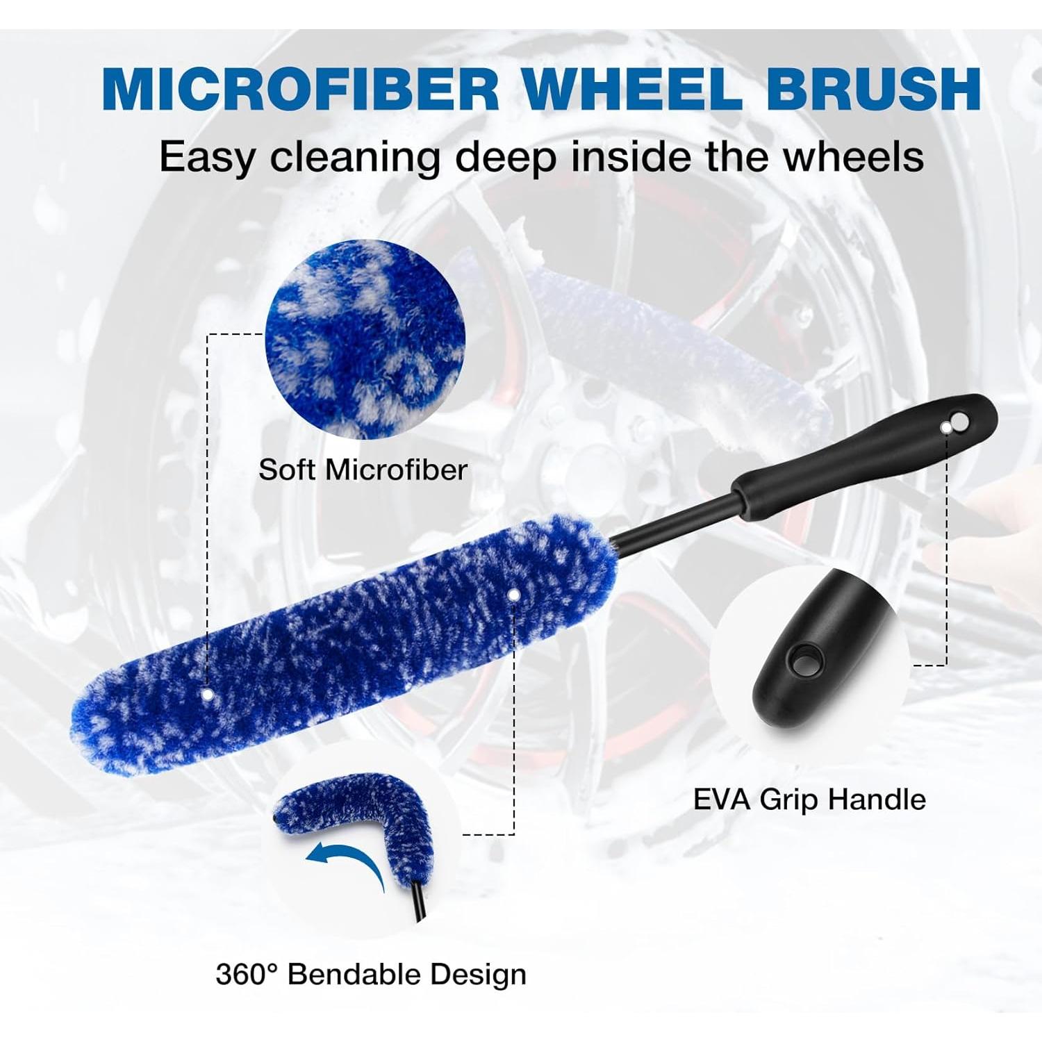 Kit de Cepillos para Ruedas SHALL 8Pcs - Limpieza Eficiente