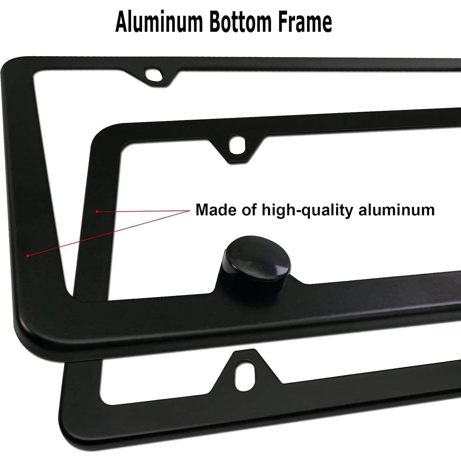 Marcos de Placas de Licencia Negros Mate YoUoY - Paquete de 2