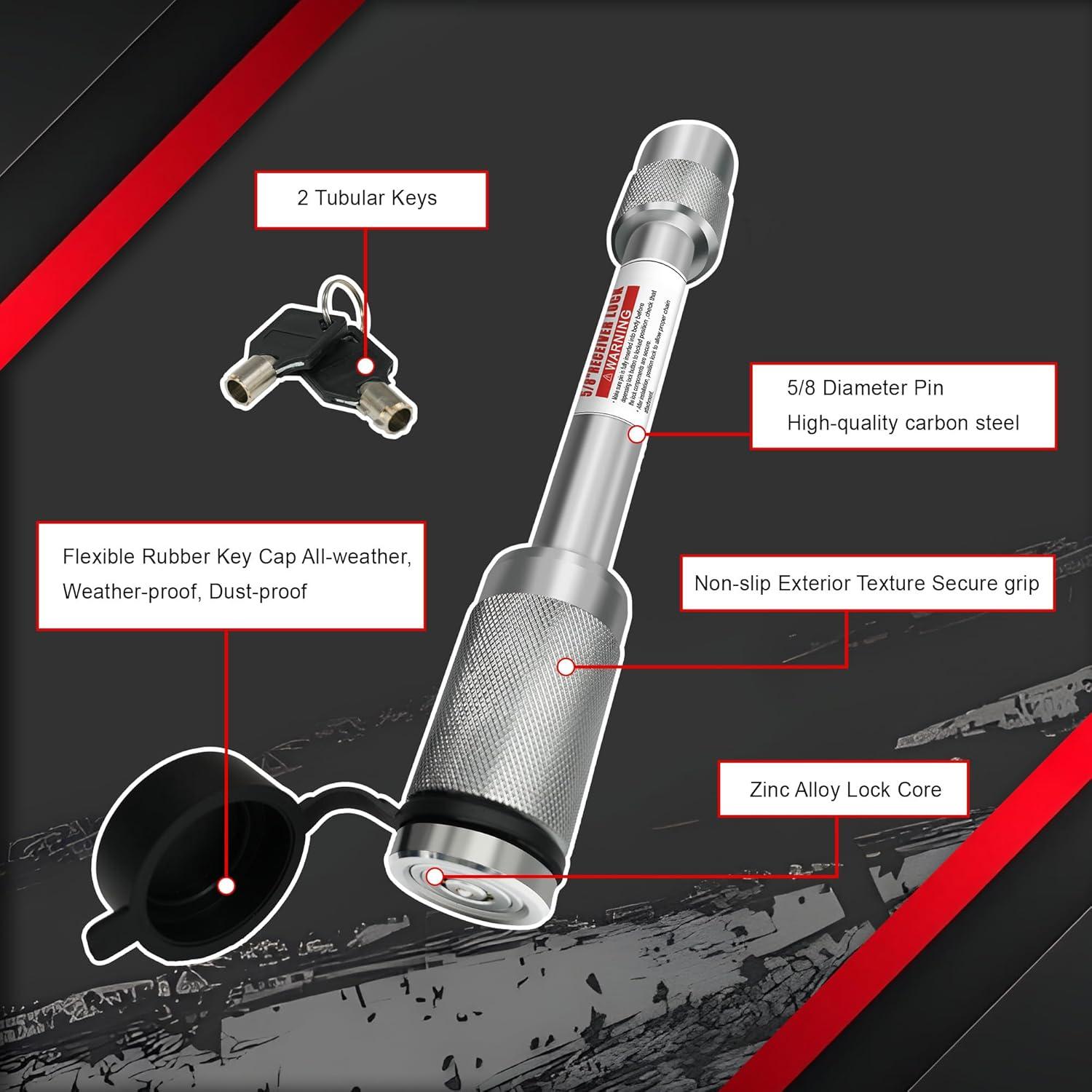 Cerradura de Enganche TYT 5/8" Diámetro 4" Pasador Plata