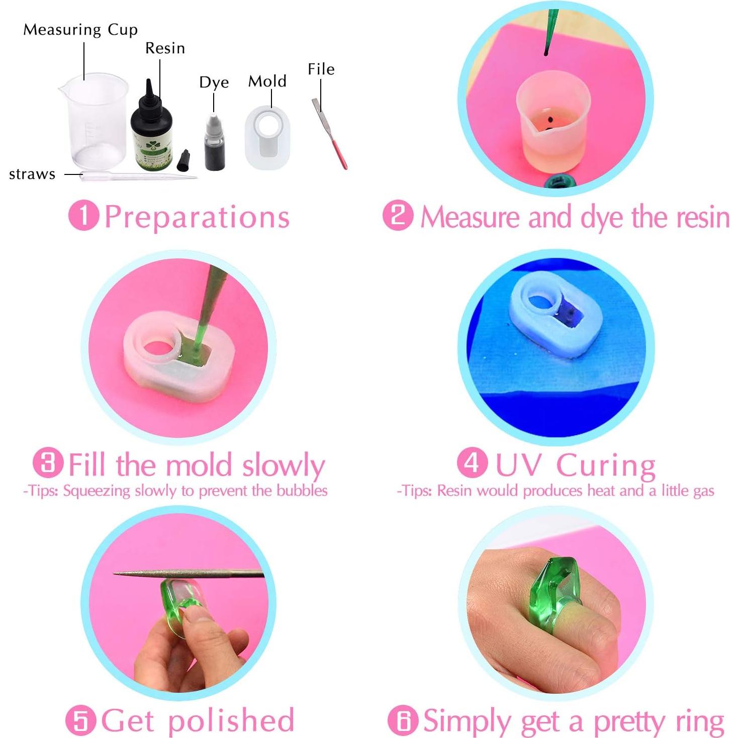 Resina UV Transparente DecorRom 120g para Joyería y Manualidades