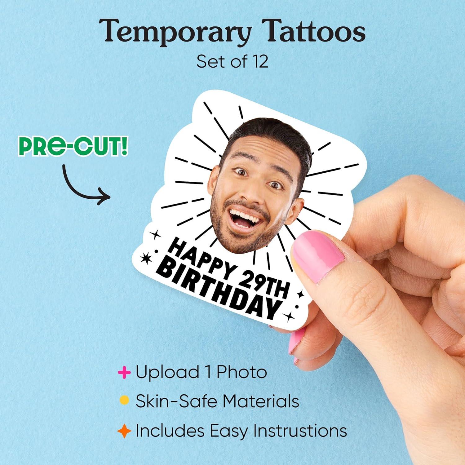 Tatuajes Temporales Personalizados Big Dot Cumpleaños Adulto - Set de 12