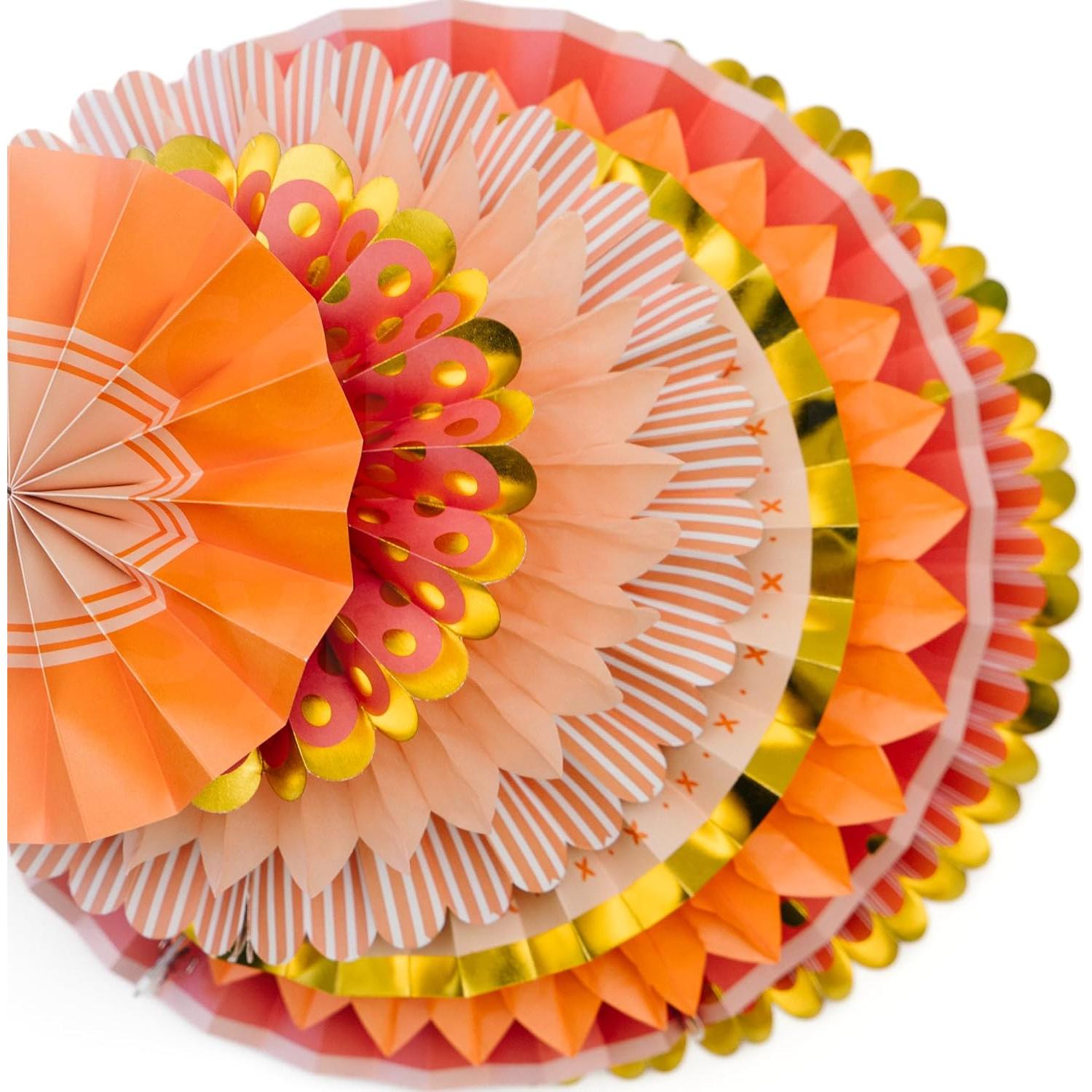 Juego de Decoración de Pared Origami PapaKit - 8 Ventiladores de Papel