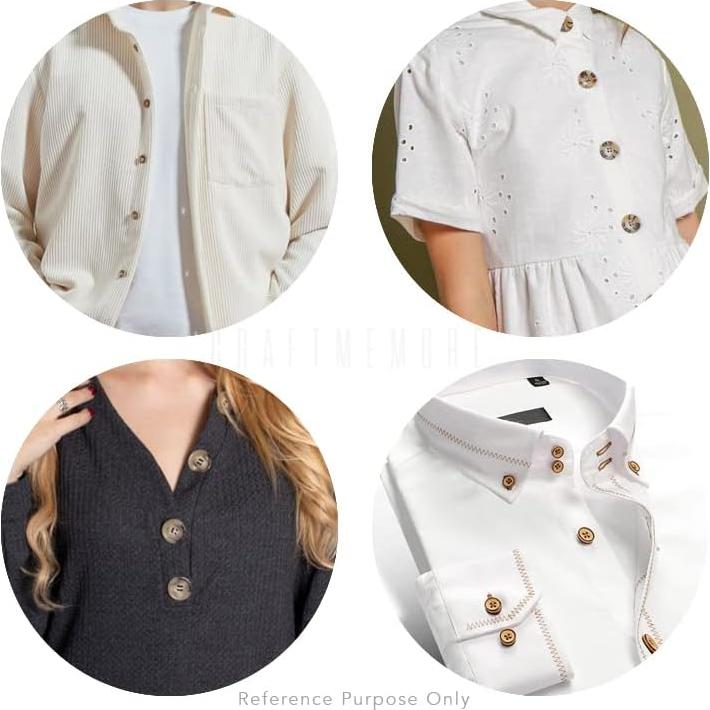 CRAFTMEMORE Wooden Buttons 4 Holes Round Wood Button for Garment Sewing DIY Crafts B739 (13mm, 12pcs)