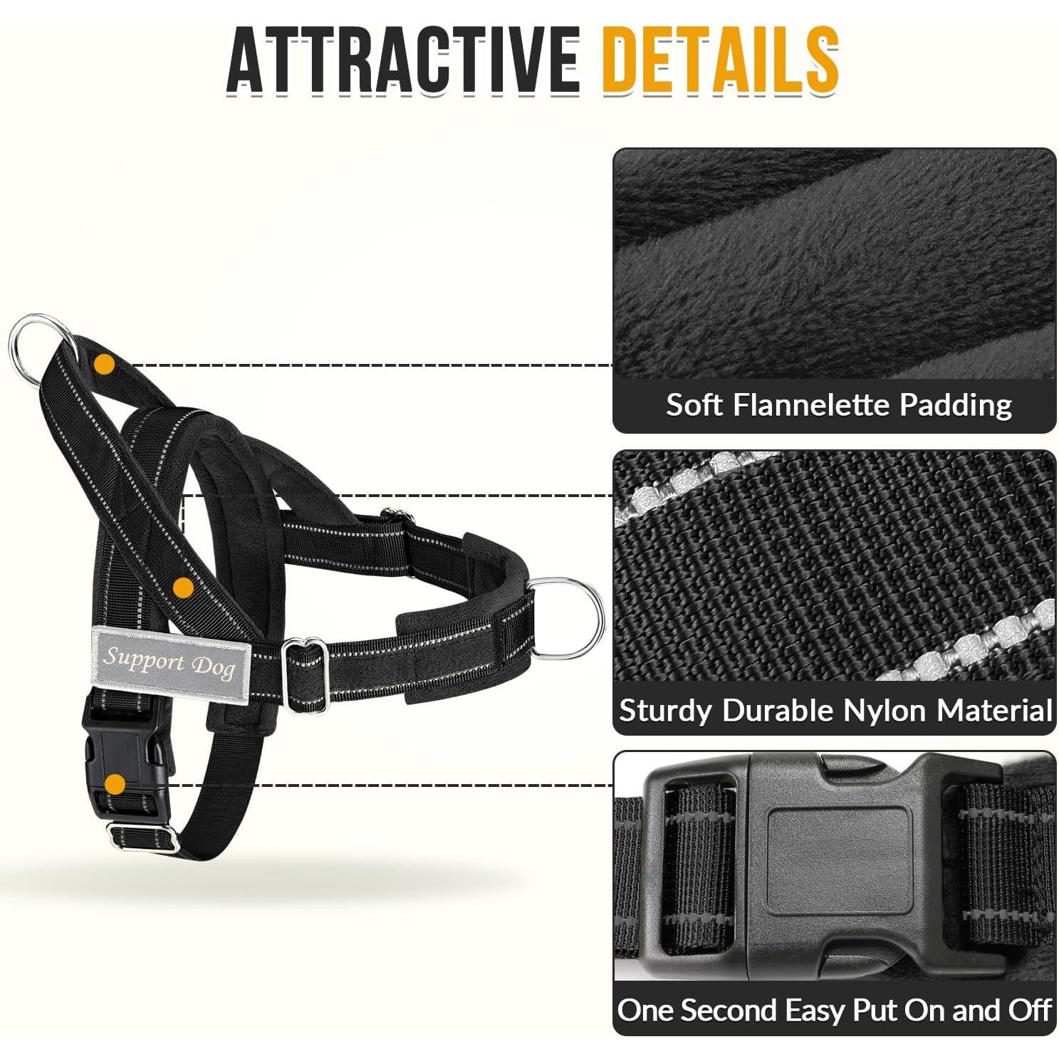 Arnés y Correa para Perros Lukovee Sin Tirones Negro S