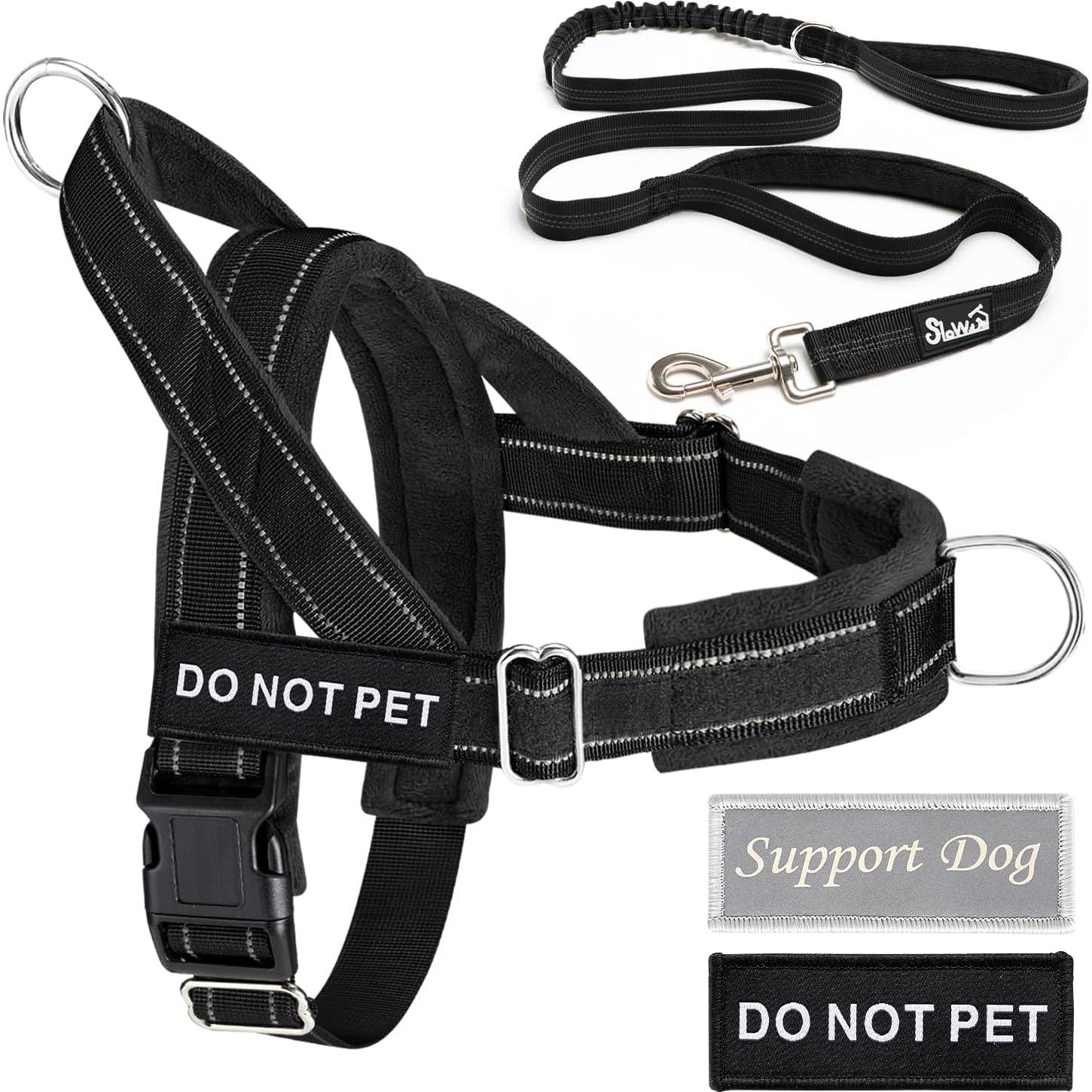 Arnés y Correa para Perros Lukovee Sin Tirones Negro S