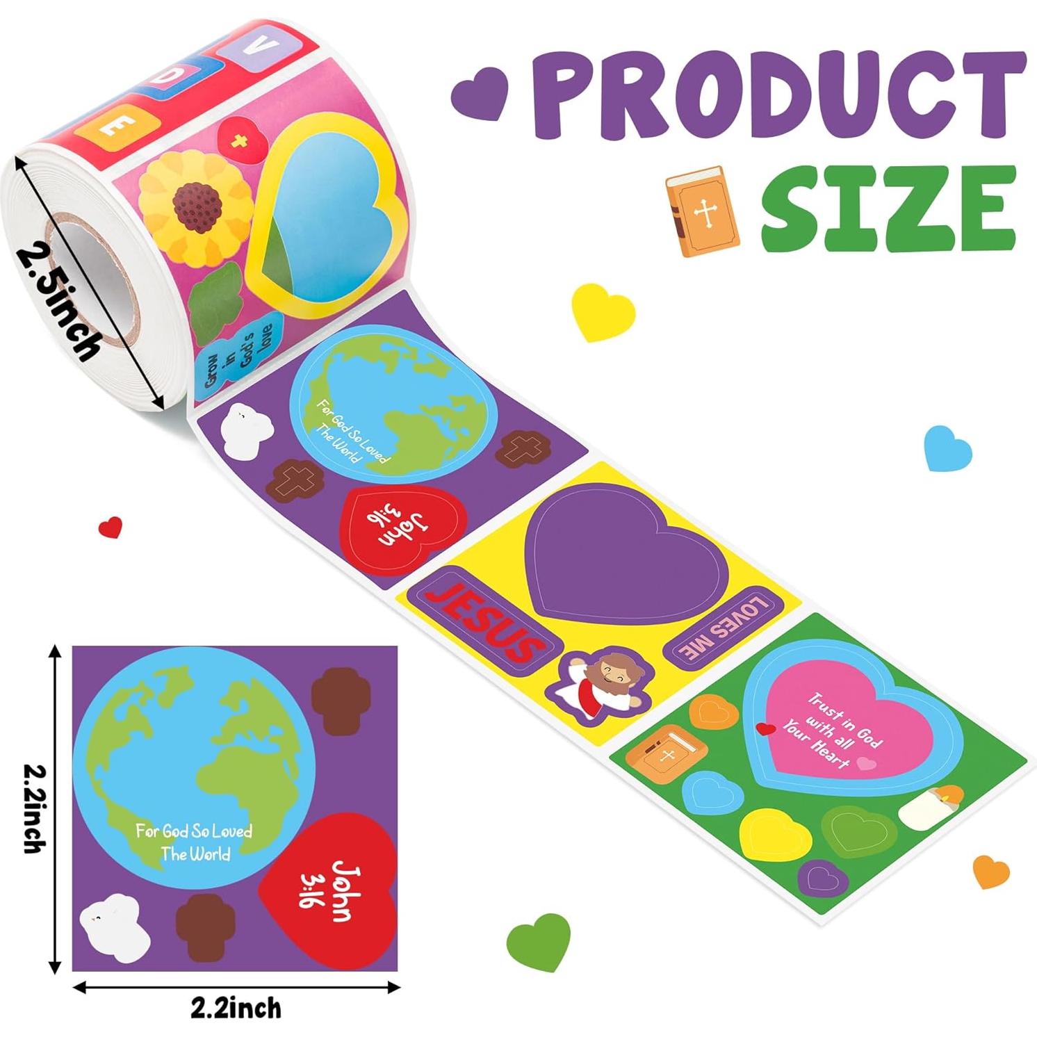 Pegatinas Autoadhesivas Haooryx 300pcs Religiosas Corazón