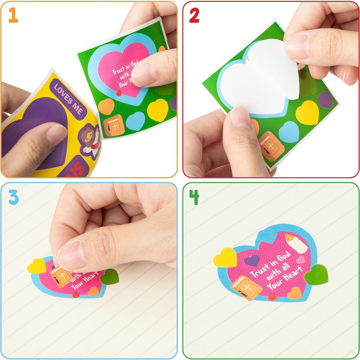 Pegatinas Autoadhesivas Haooryx 300pcs Religiosas Corazón