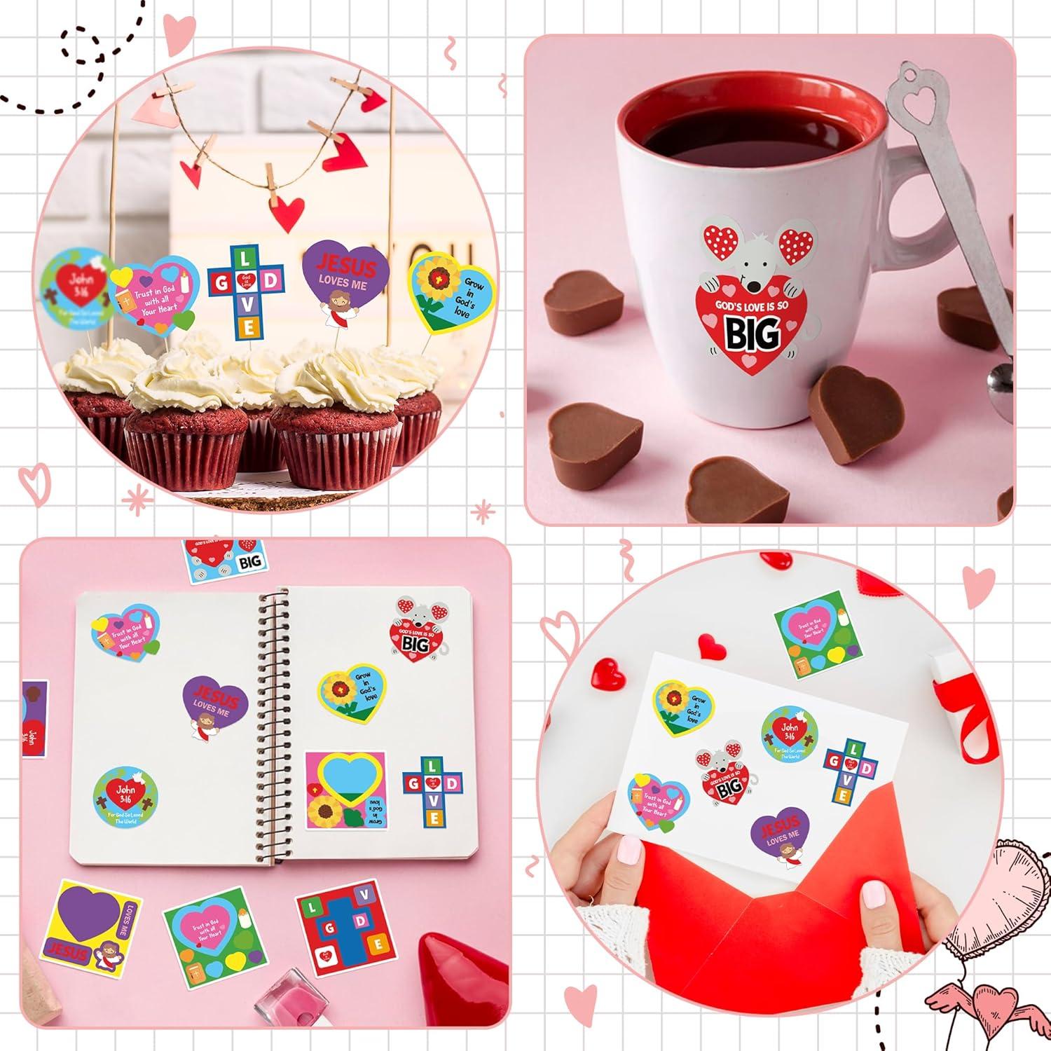 Pegatinas Autoadhesivas Haooryx 300pcs Religiosas Corazón