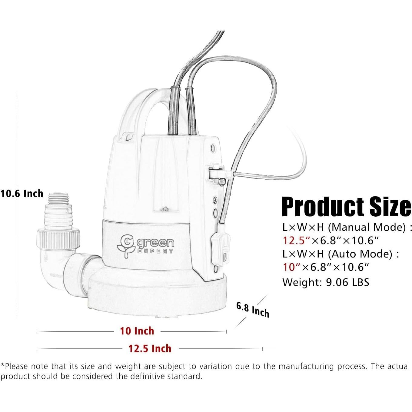 Bomba Sumergible Green Expert 1/3HP con Sensor de Agua