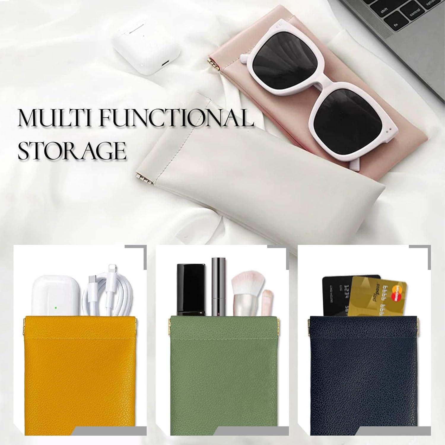 Estuche de Gafas de Cuero Crastilior - 5 Piezas, Compacto