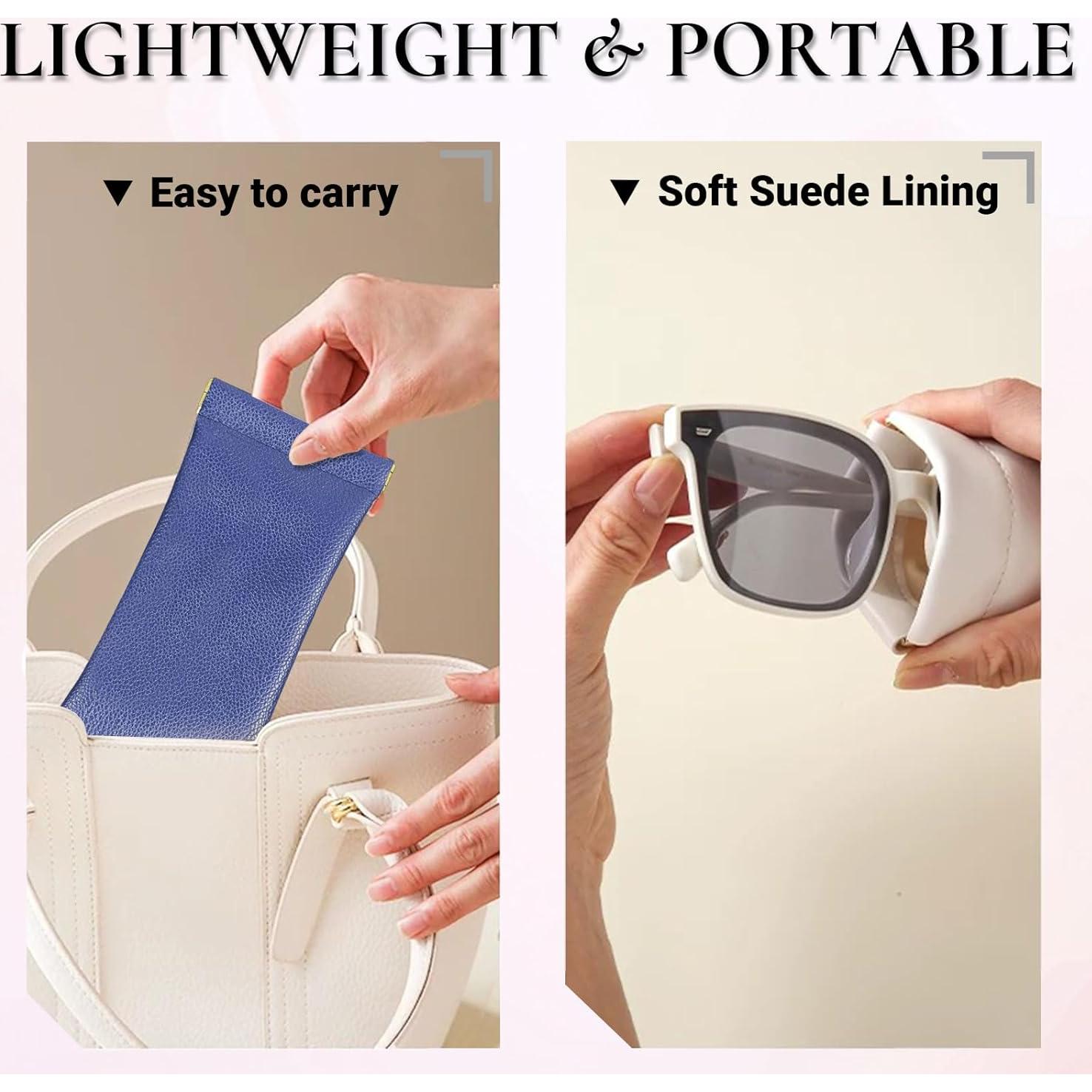 Estuche de Gafas de Cuero Crastilior - 5 Piezas, Compacto