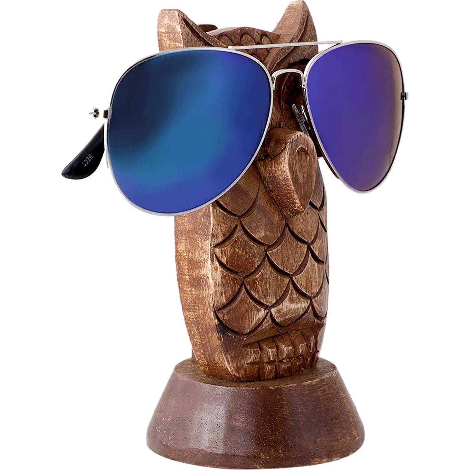 Soporte de Gafas de Madera EARTHLY HOME Búho Clásico 14.6 cm