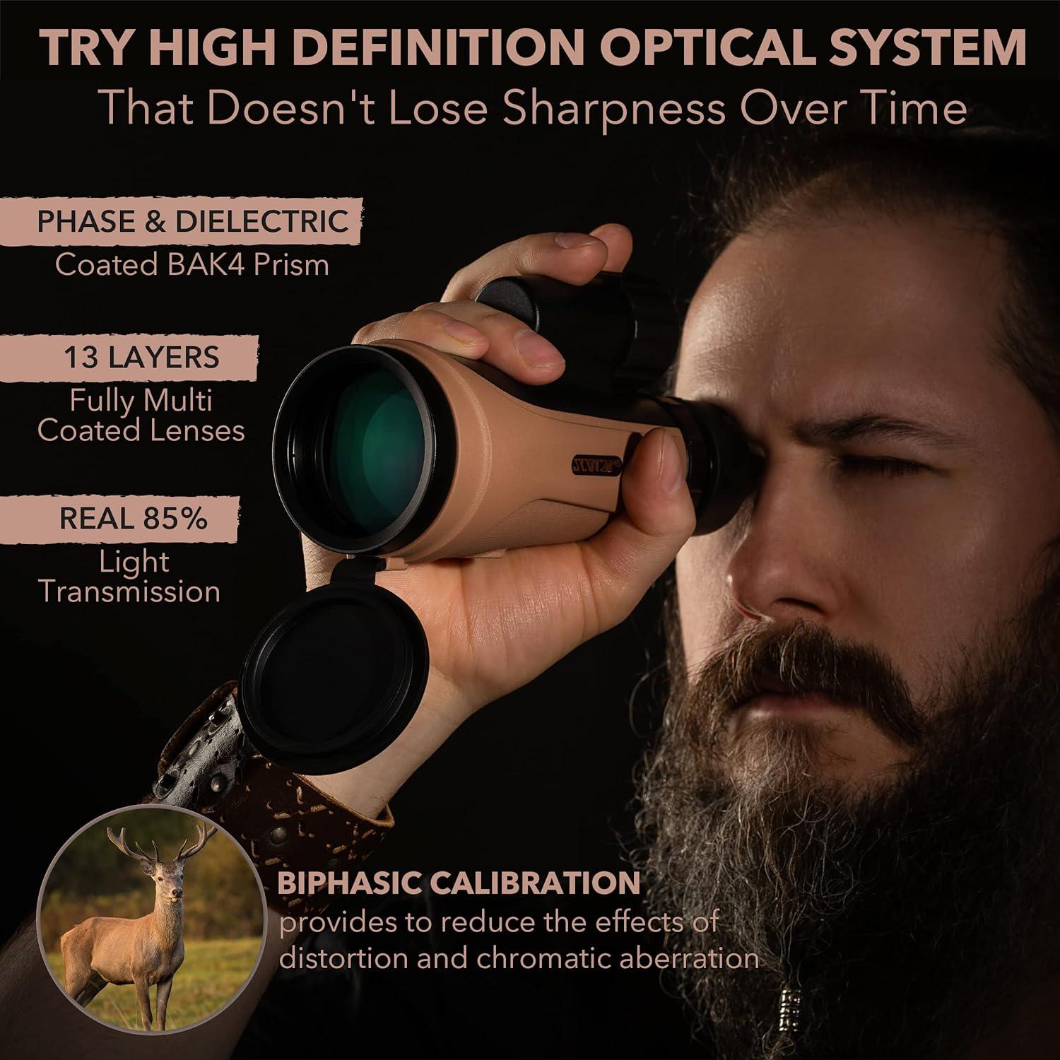 Telescopio Monocular Scotar 12x50 Impermeable con Accesorios