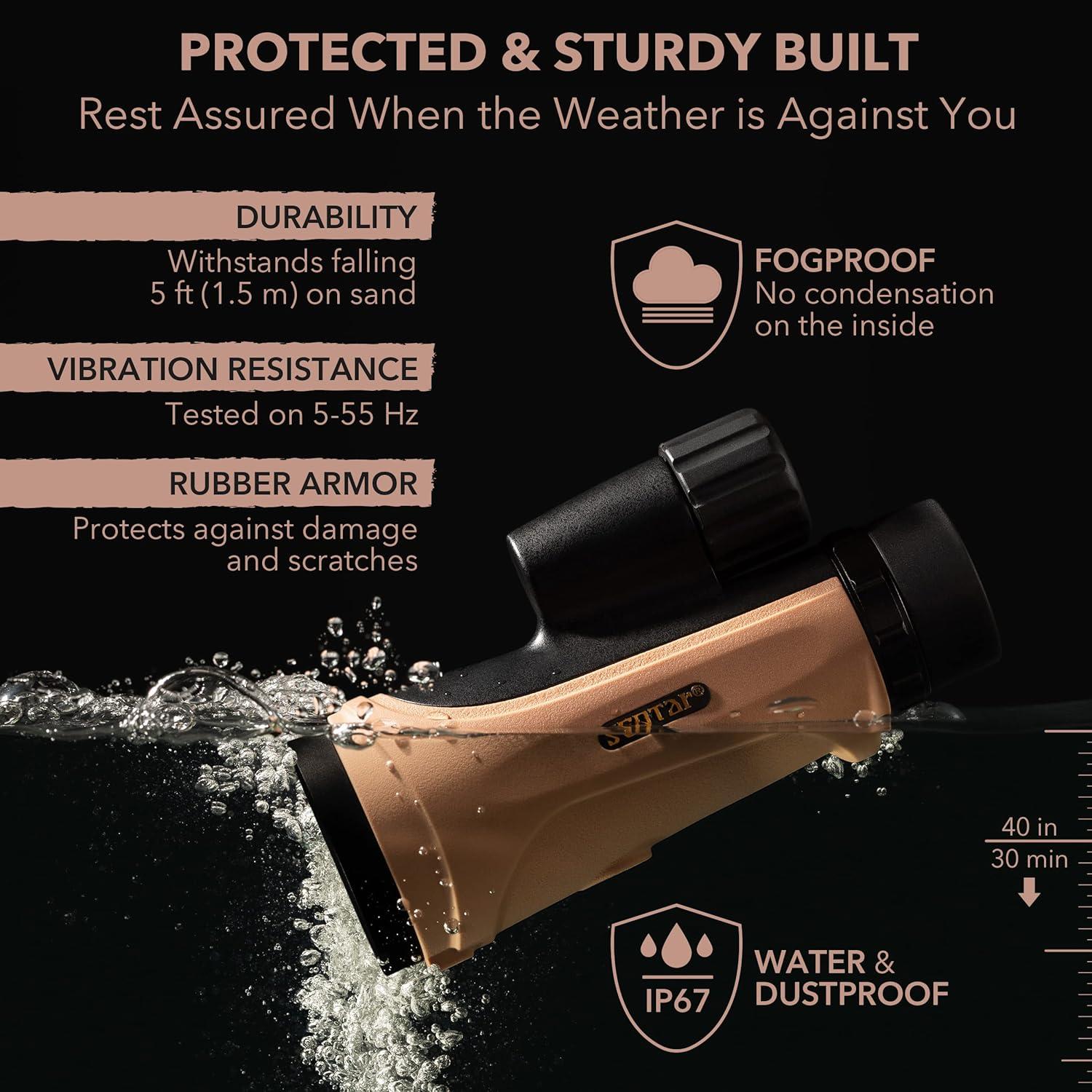 Telescopio Monocular Scotar 12x50 Impermeable con Accesorios