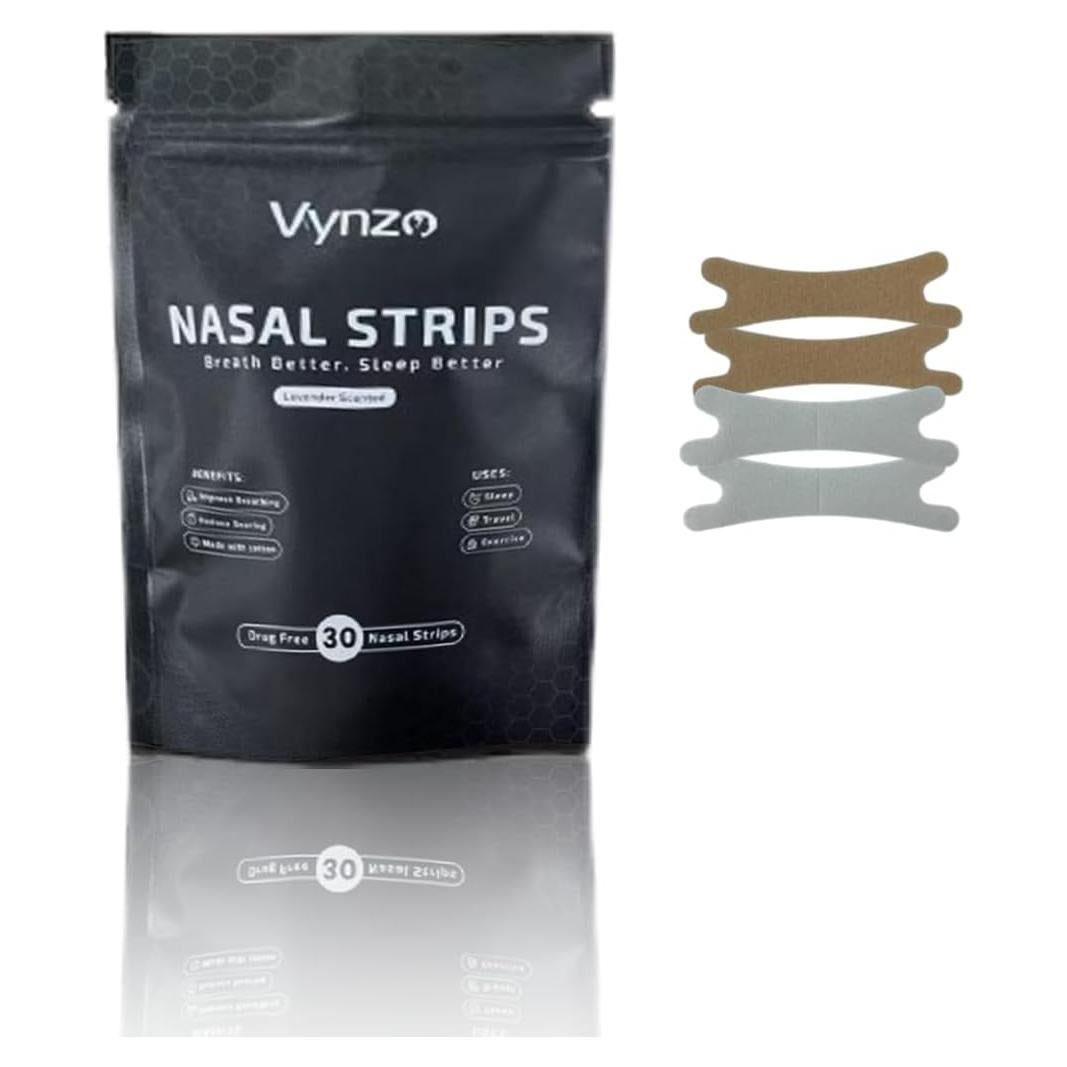 Tiras Nasales VYNZO para Ronquidos - 30 Unidades Hipoalergénicas