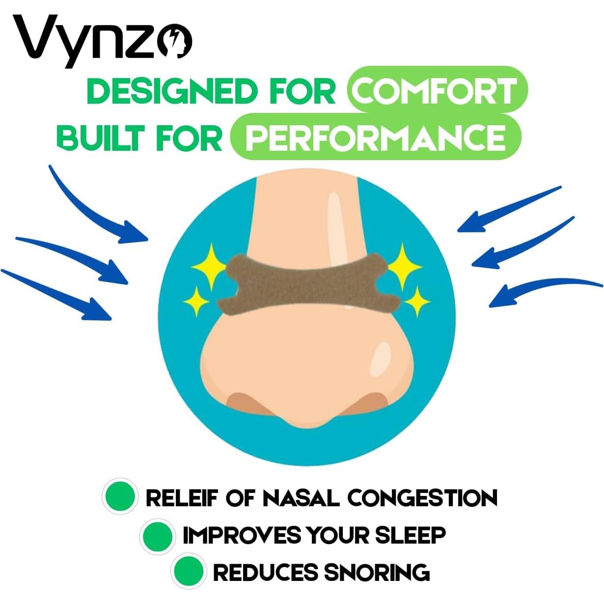 Tiras Nasales VYNZO para Ronquidos - 30 Unidades Hipoalergénicas